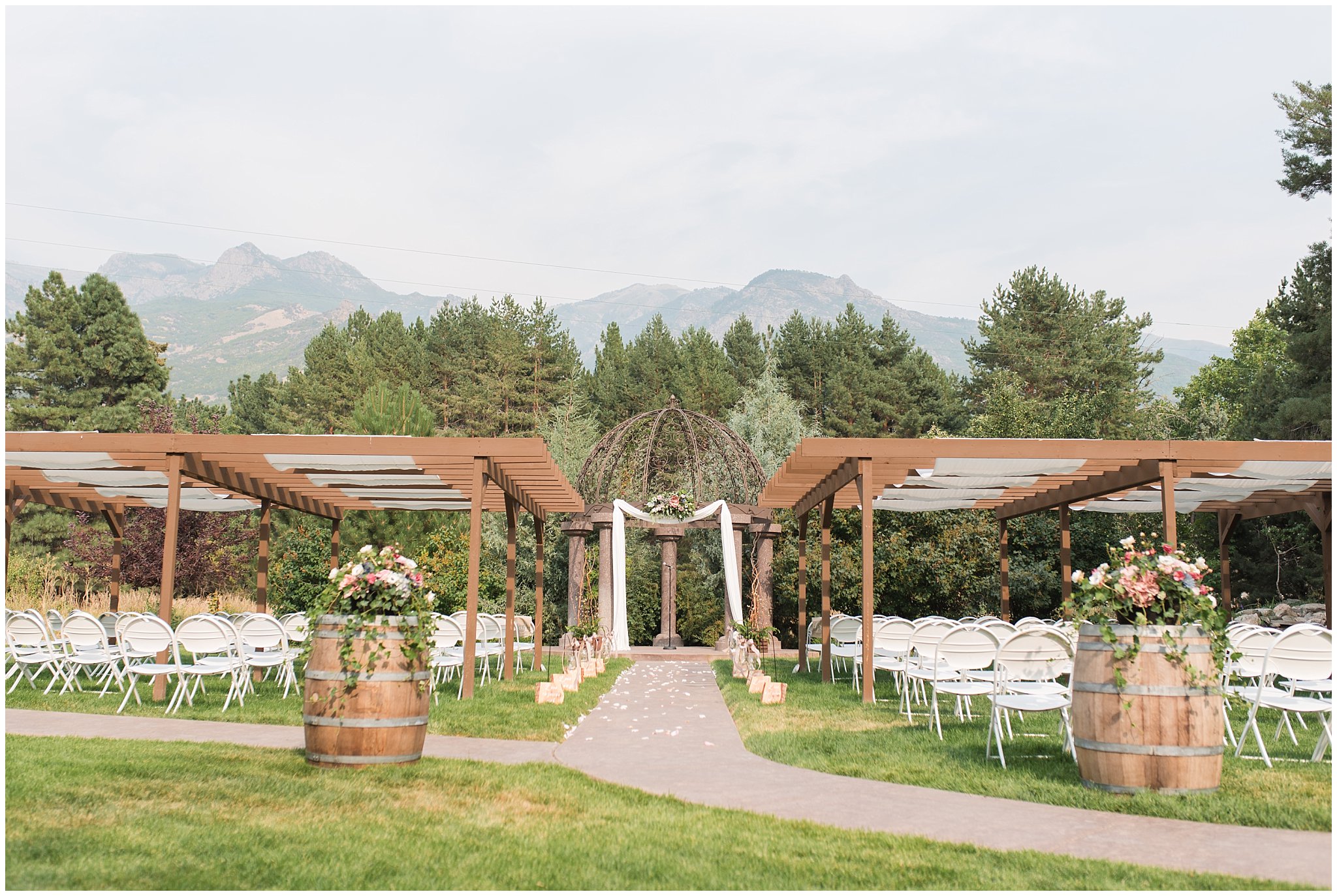 Oak Hills ceremony site | Dusty Blue and Rose Summer Wedding at Oak Hills Utah | Jessie and Dallin Photography