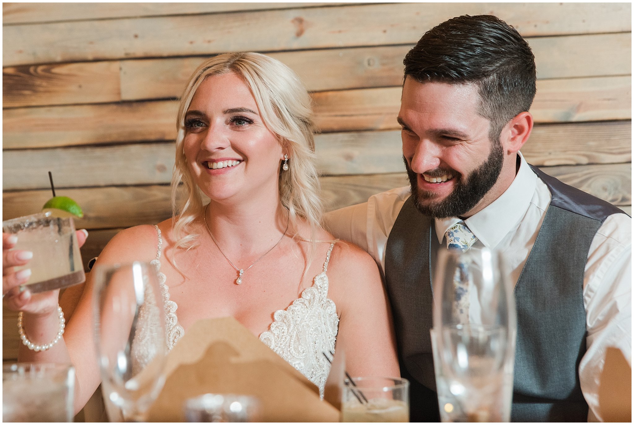 Toasts and speeches during dinner | Dusty Blue and Rose Summer Wedding at Oak Hills Utah | Jessie and Dallin Photography