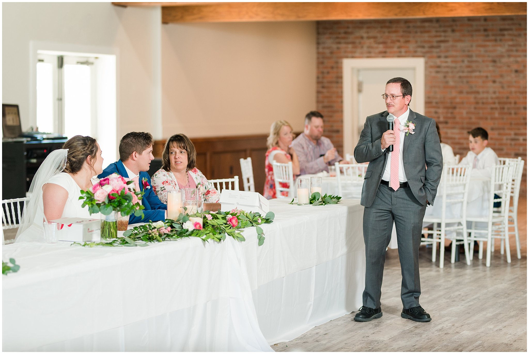 Wedding toasts and speeches | Talia Event Center Summer Wedding | Jessie and Dallin Photography
