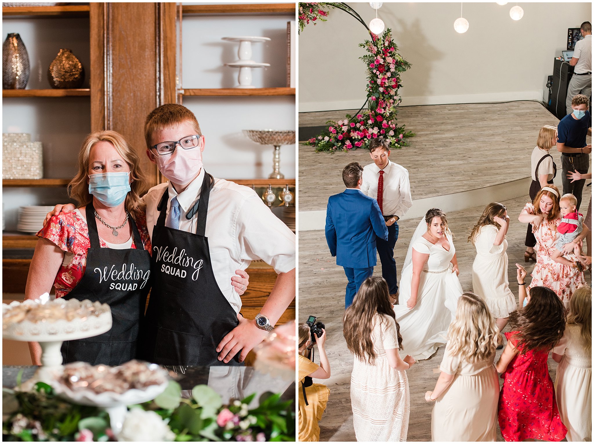 Wedding aprons for kitchen helpers | Talia Event Center Summer Wedding | Jessie and Dallin Photography
