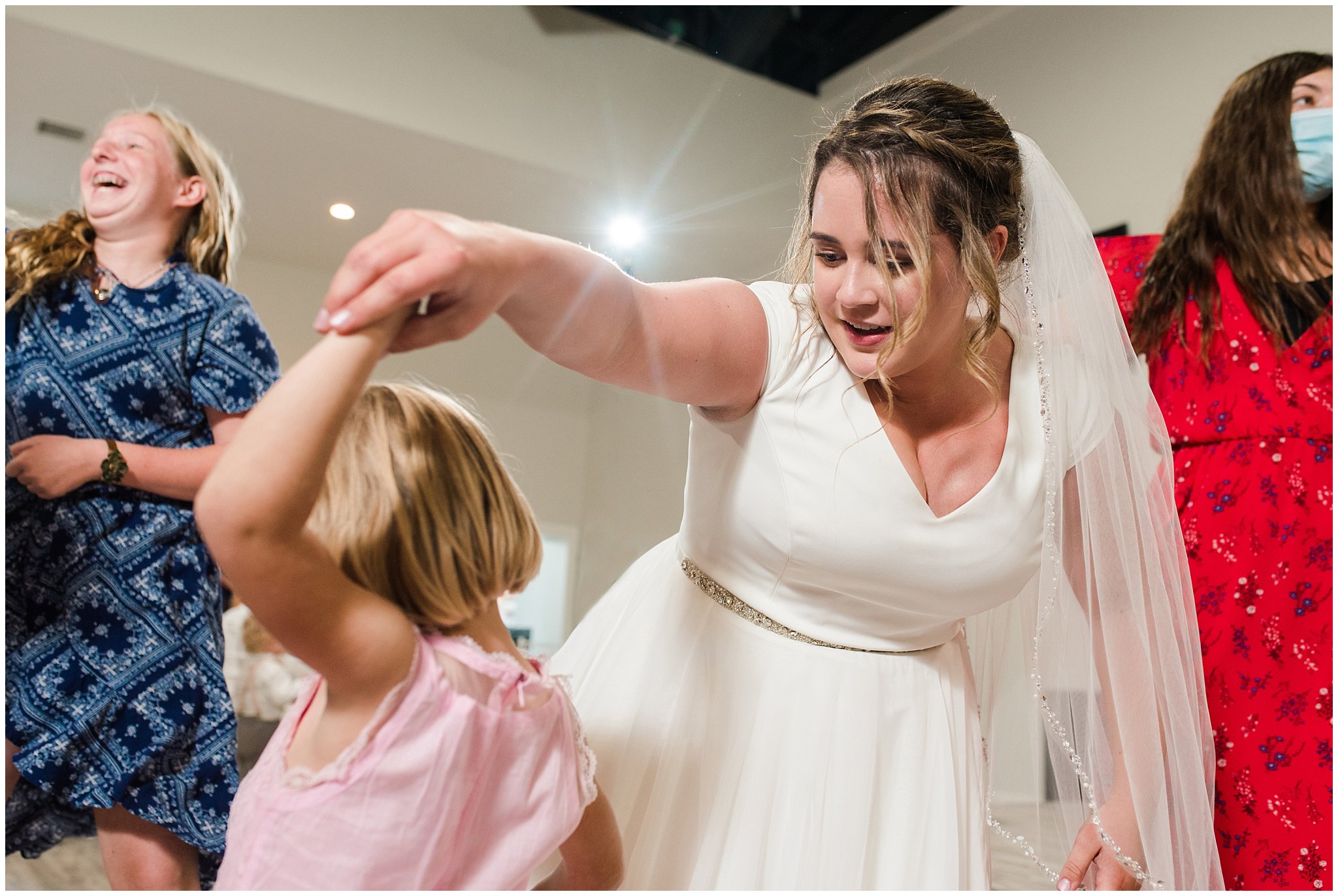 Party dancing during wedding | Talia Event Center Summer Wedding | Jessie and Dallin Photography