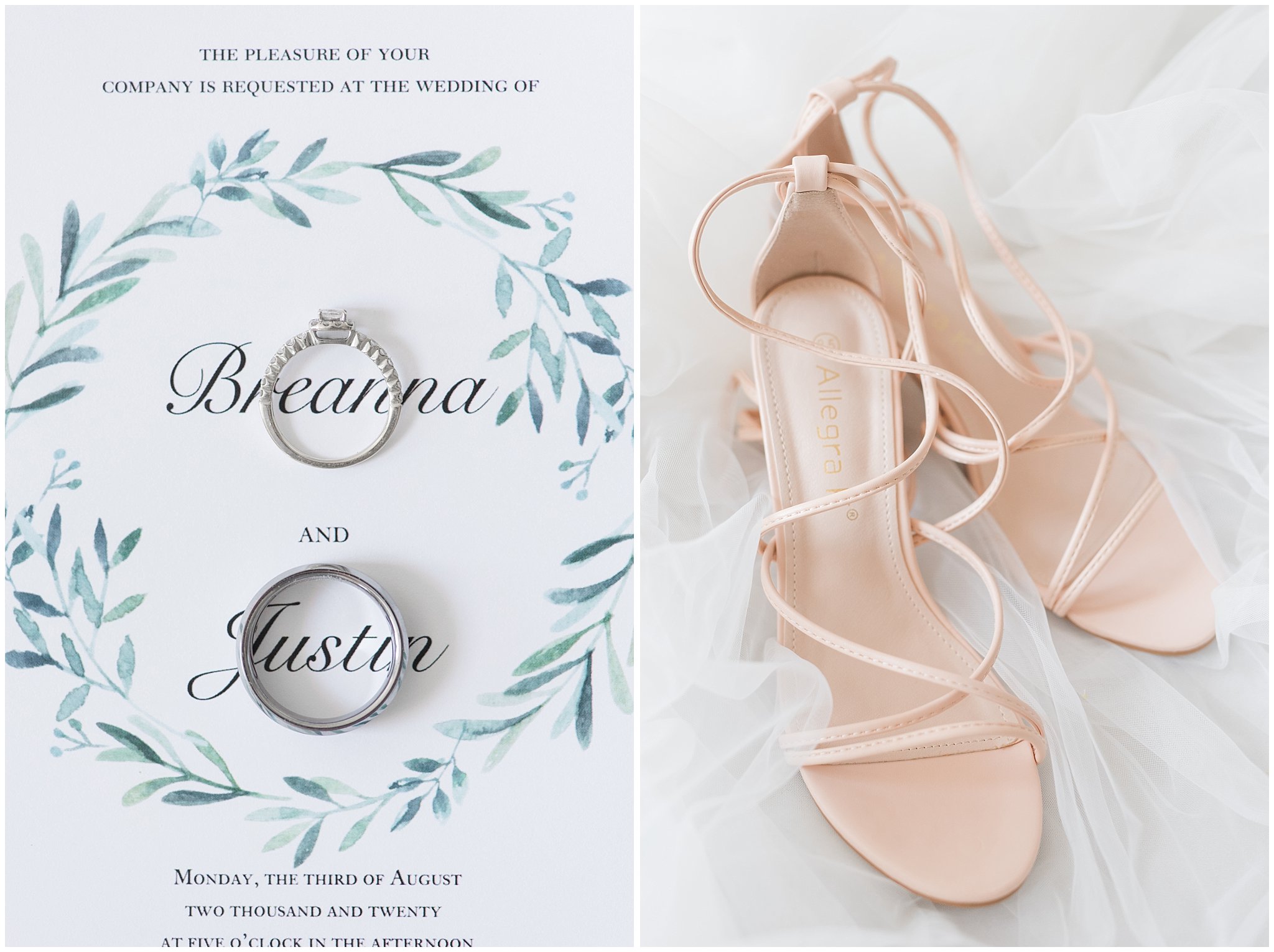 Sage green invitation suite bridal details | Sage Green and Gray Summer Wedding at Oak Hills | Jessie and Dallin Photography