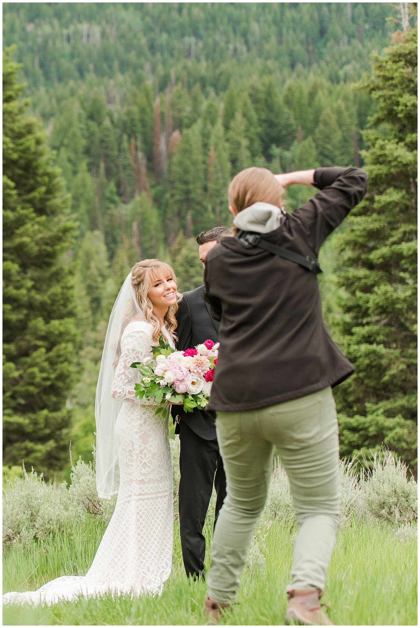 Jessie photographing couple at Tibble Fork