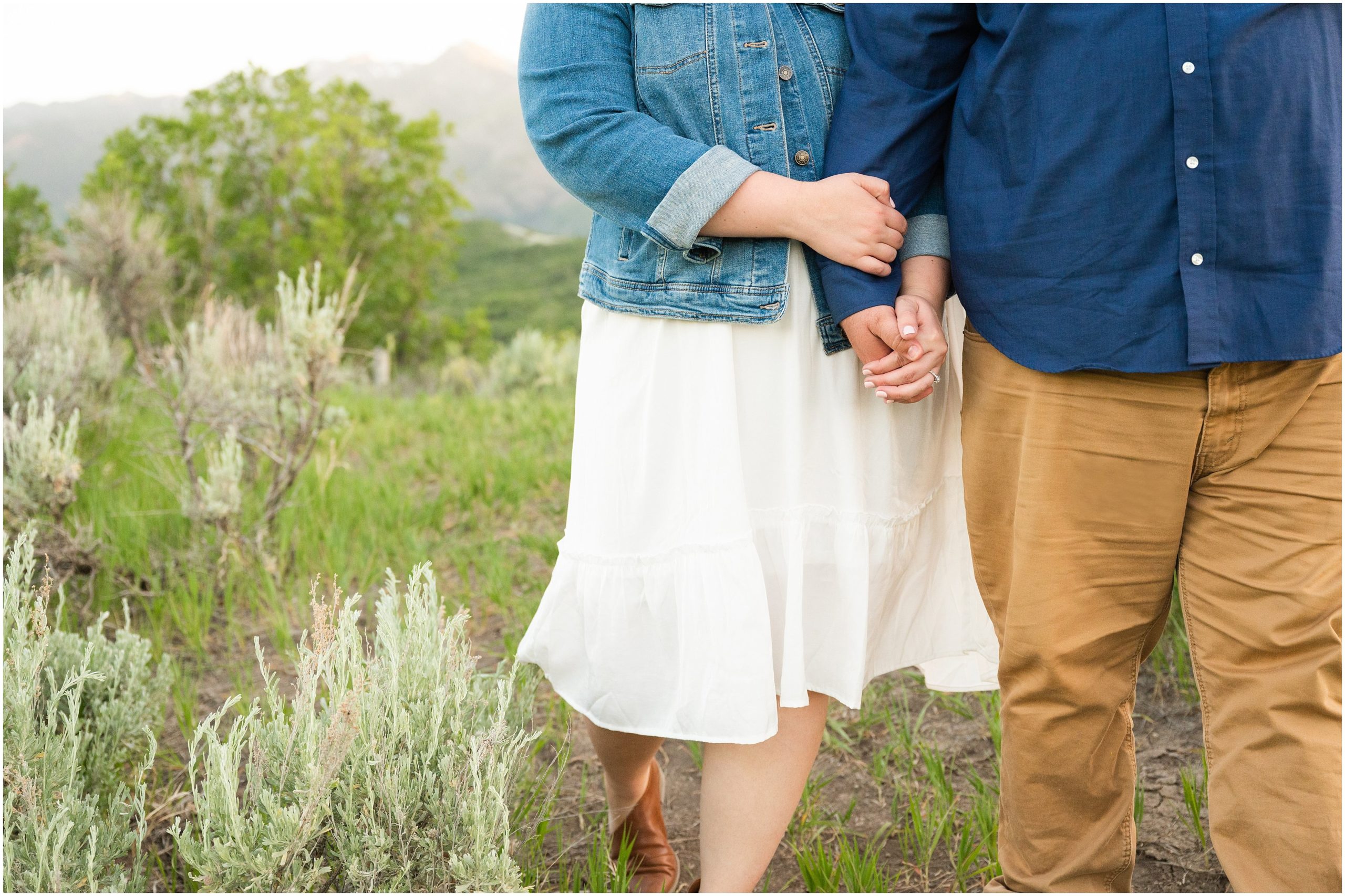 Couple in the mountains during Utah Mountain and Construction Site Engagement Session | Jessie and Dallin Photography