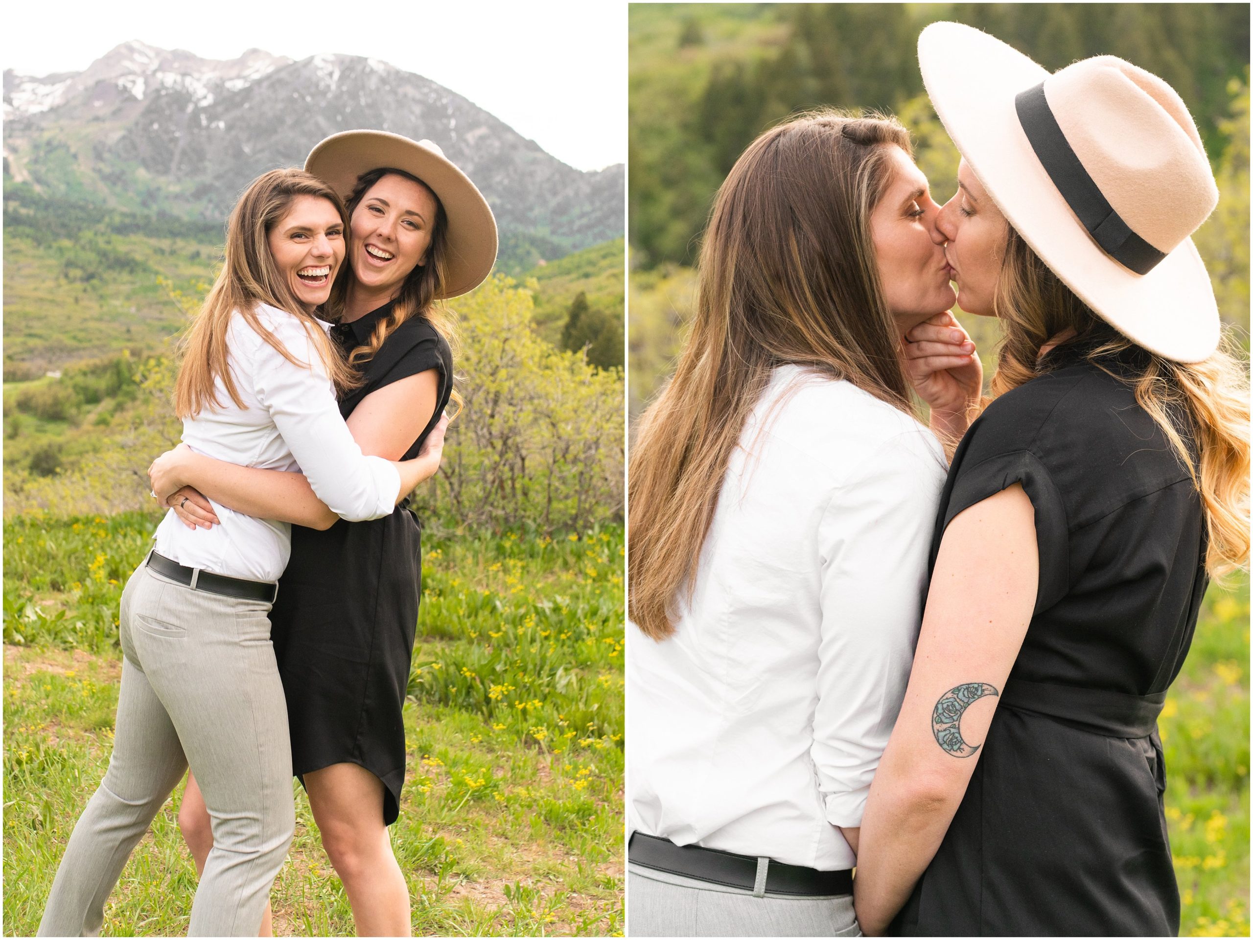 Couple in the mountains at Snowbasin | Utah Wildflower Summer Engagement Session | Jessie and Dallin Photography