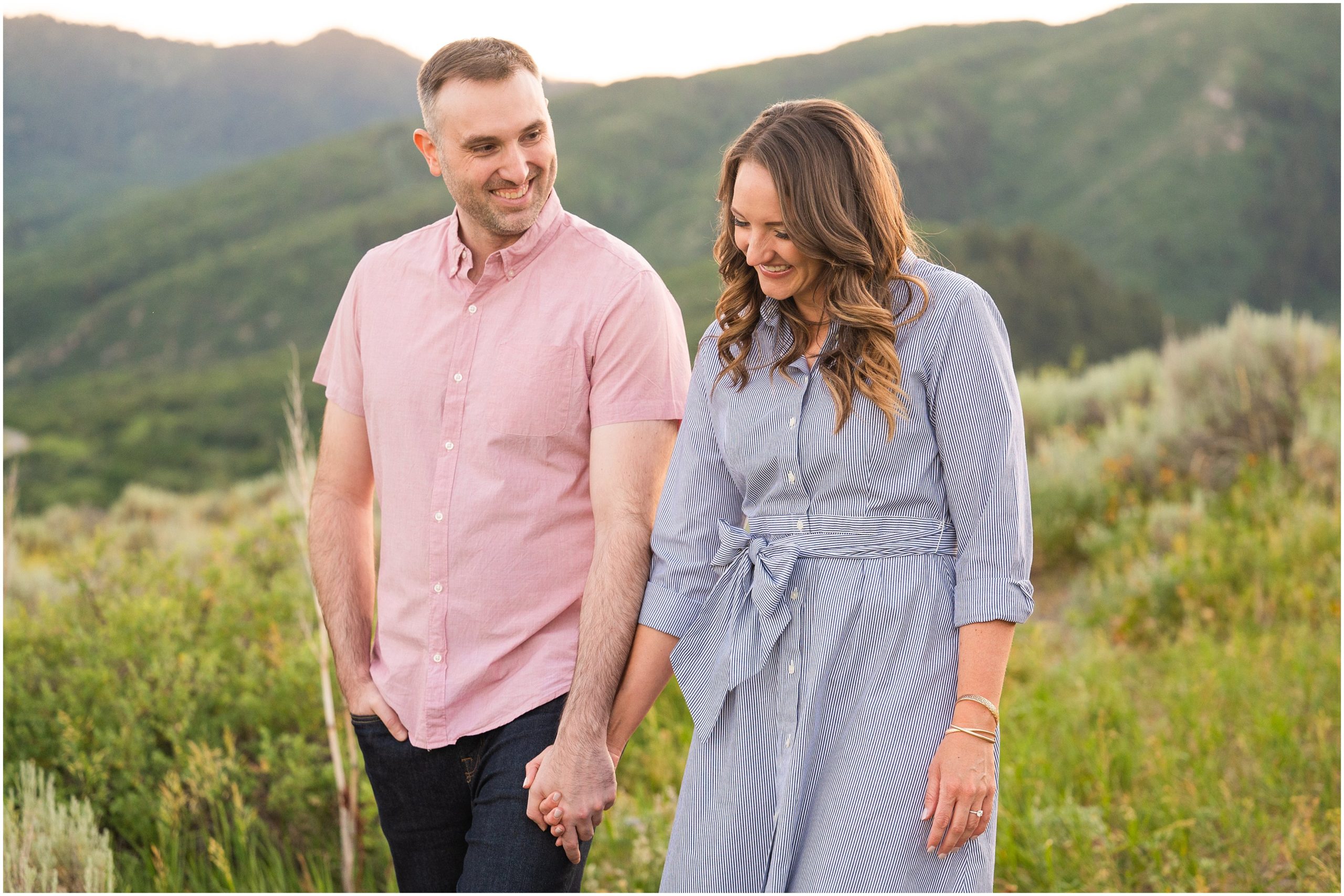 Couple at Snowbasin during their Utah Mountain Destination Engagement | Jessie and Dallin Photography