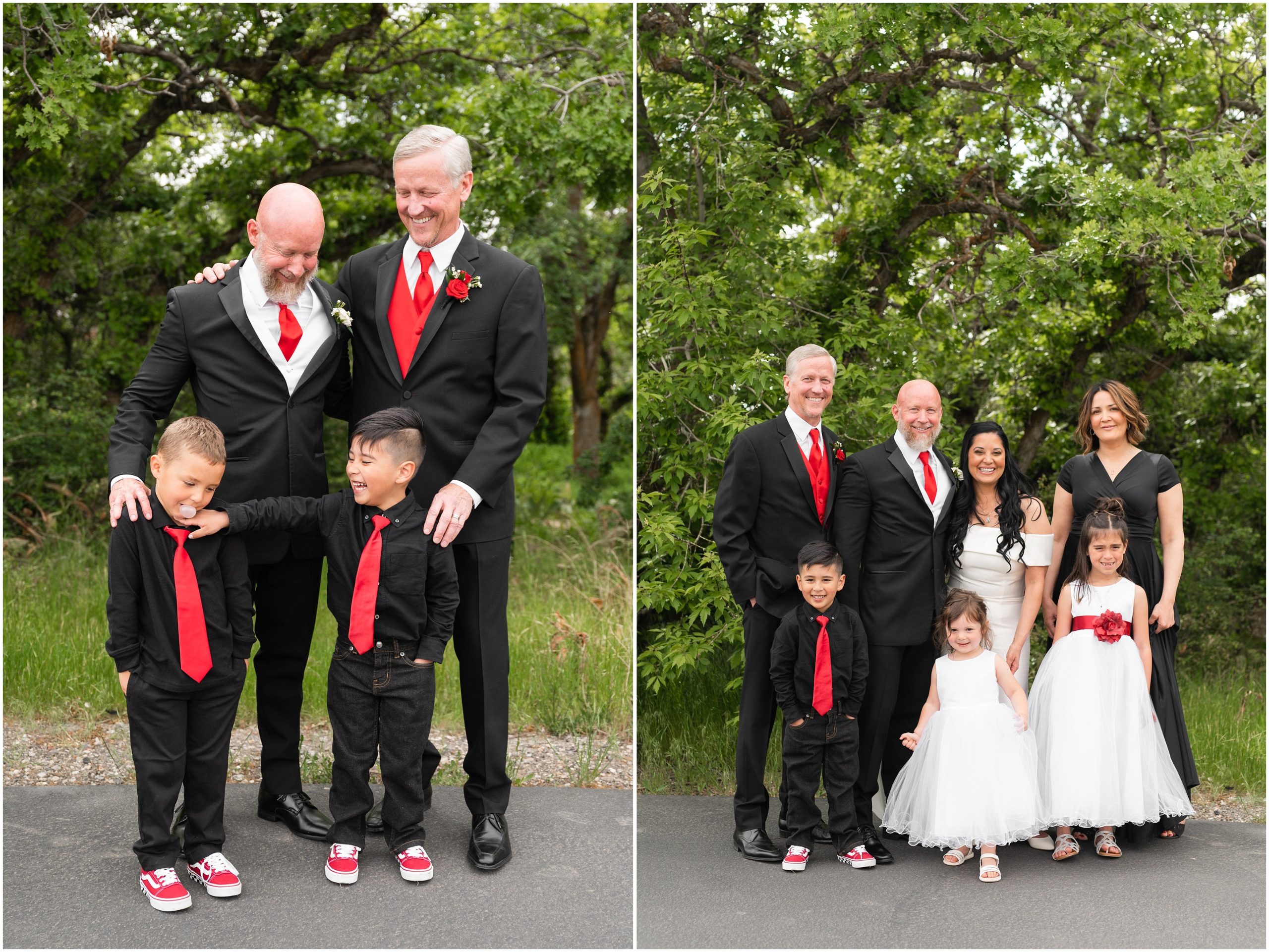 Red and black wedding party | Red and Black Oak Hills Utah Spring Wedding | Jessie and Dallin Photography