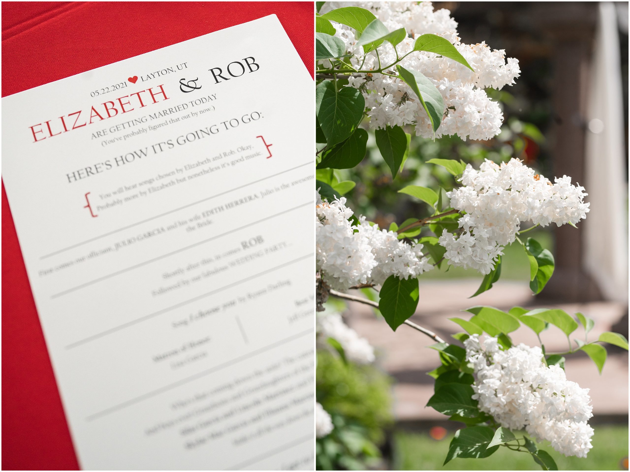 Wedding invitation and details | Red and Black Oak Hills Utah Spring Wedding | Jessie and Dallin Photography