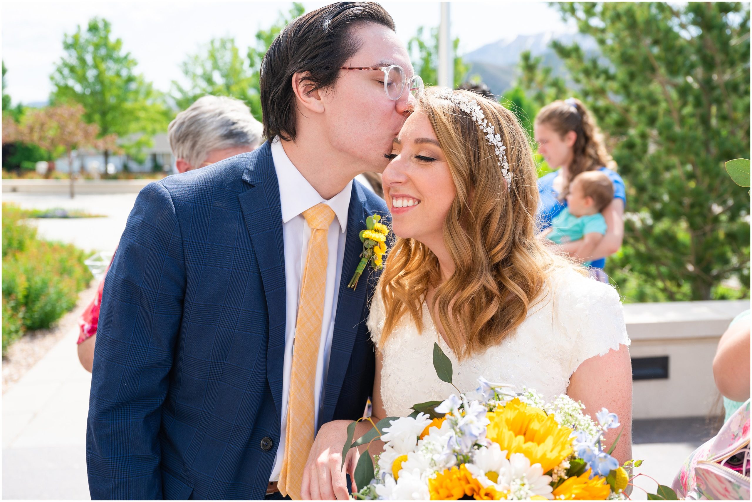 Couple exits the temple | Payson Temple and White Willow Wedding | Jessie and Dallin Photography