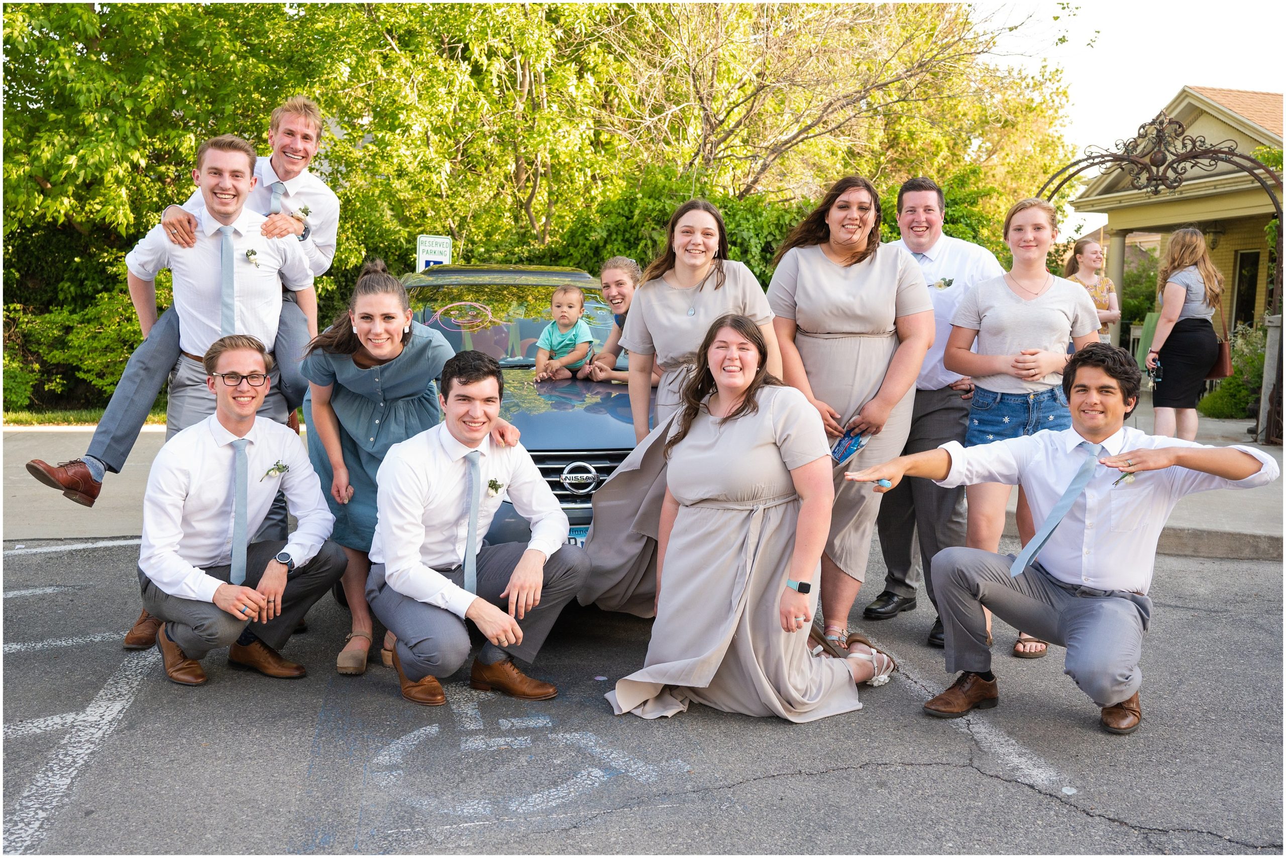 trashing the car | Payson Temple and White Willow Wedding | Jessie and Dallin Photography