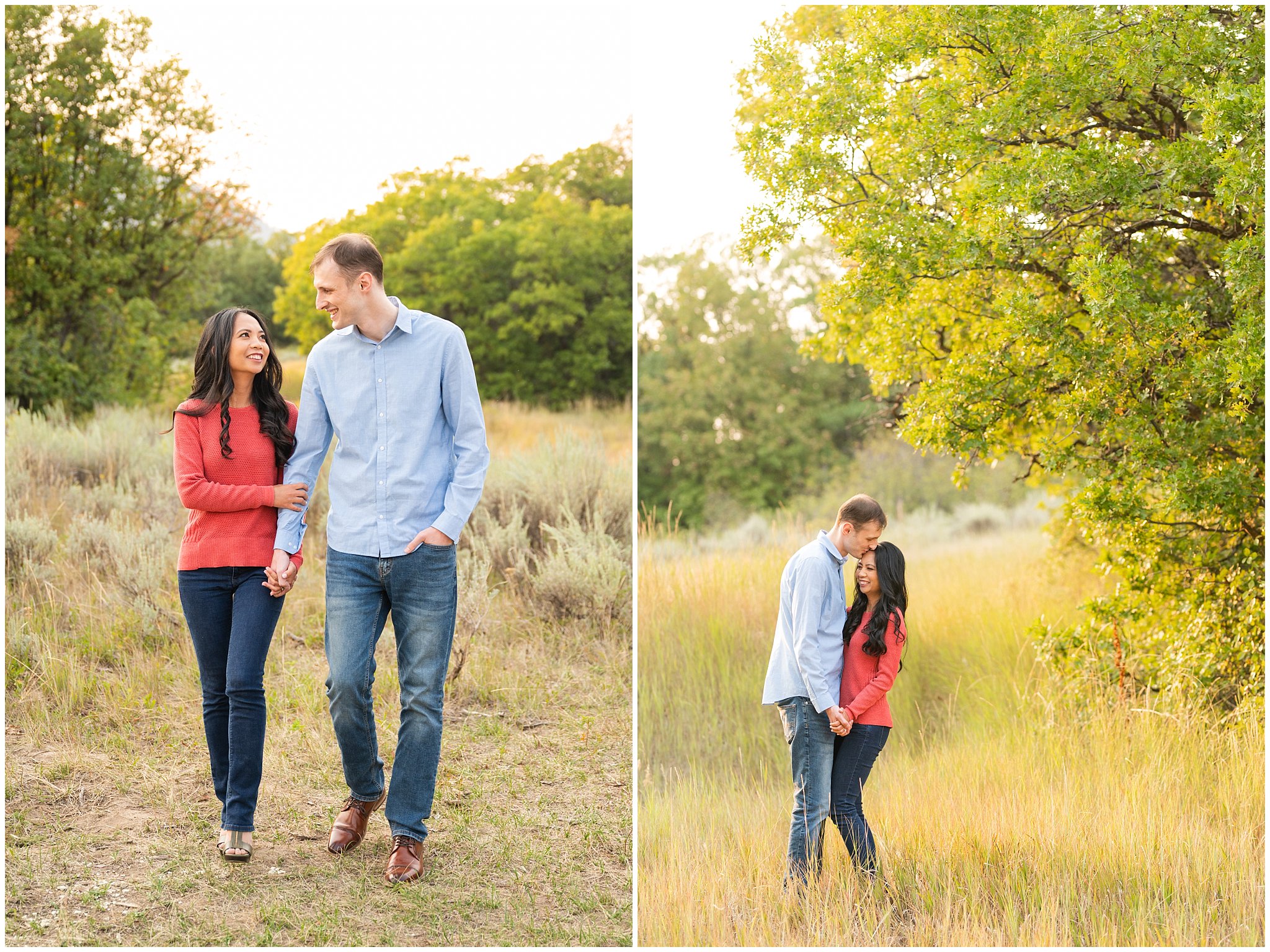 Couple walking in the mountains | Summer Utah Mountain Engagement | Jessie and Dallin Photography
