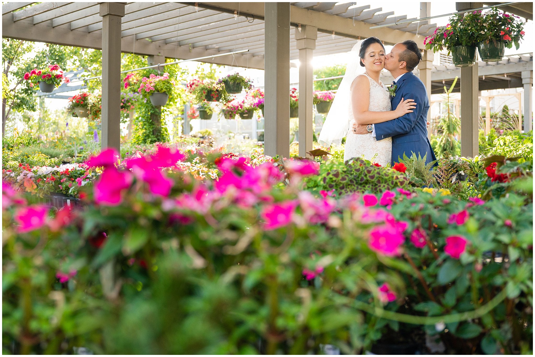 Bride and Groom portraits in the greenhouse at Cactus and Tropicals | Cactus and Tropicals and Salt Lake Church Wedding | Jessie and Dallin Photography