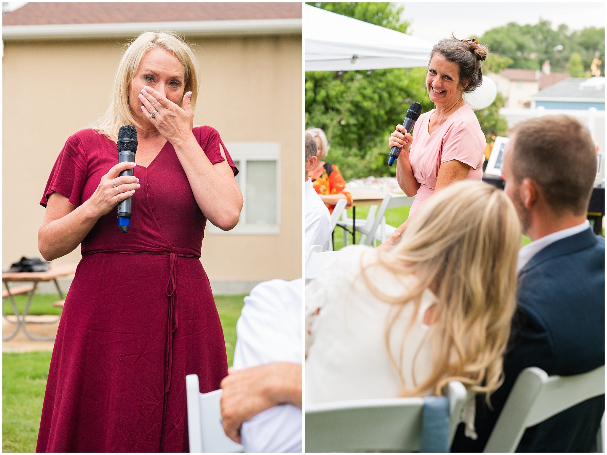 Backyard dinner after wedding | Summer Carnival and Oquirrh Mountain Temple Wedding | Jessie and Dallin Photography