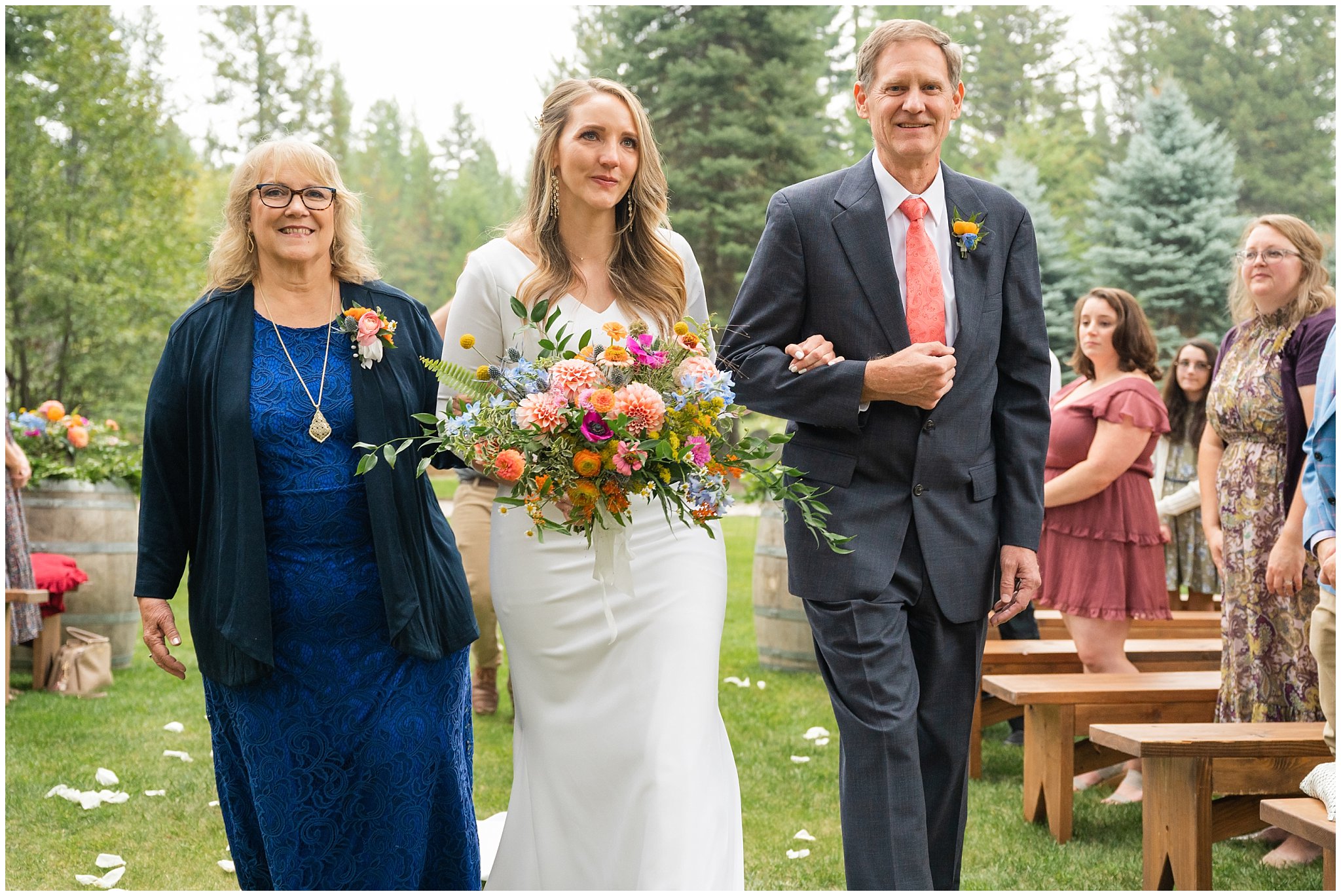 Emotional wedding ceremony in the forest of Montana forest | Mountainside Weddings Kalispell Montana Destination Wedding | Jessie and Dallin Photography