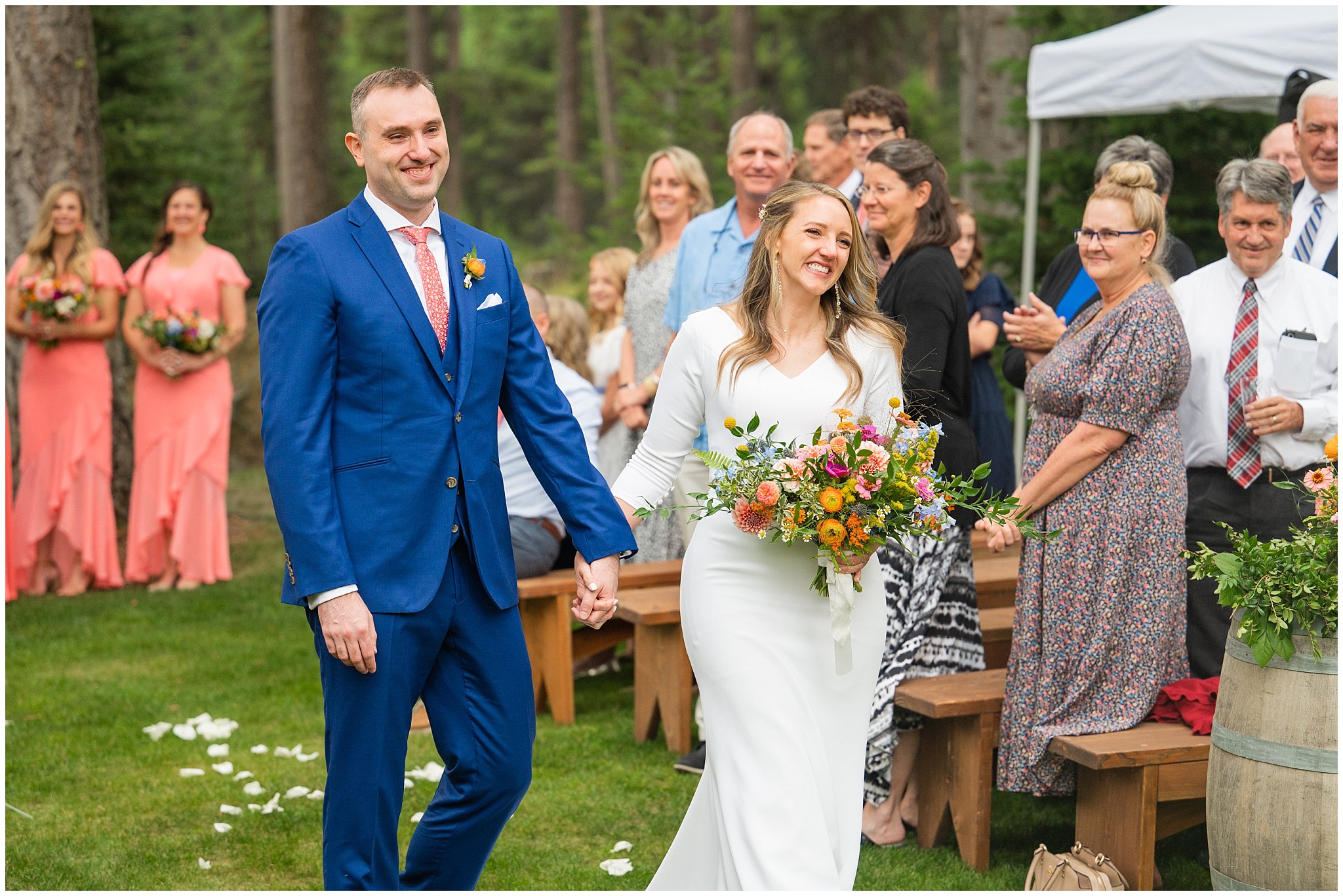 Emotional wedding ceremony in the forest of Montana forest | Mountainside Weddings Kalispell Montana Destination Wedding | Jessie and Dallin Photography