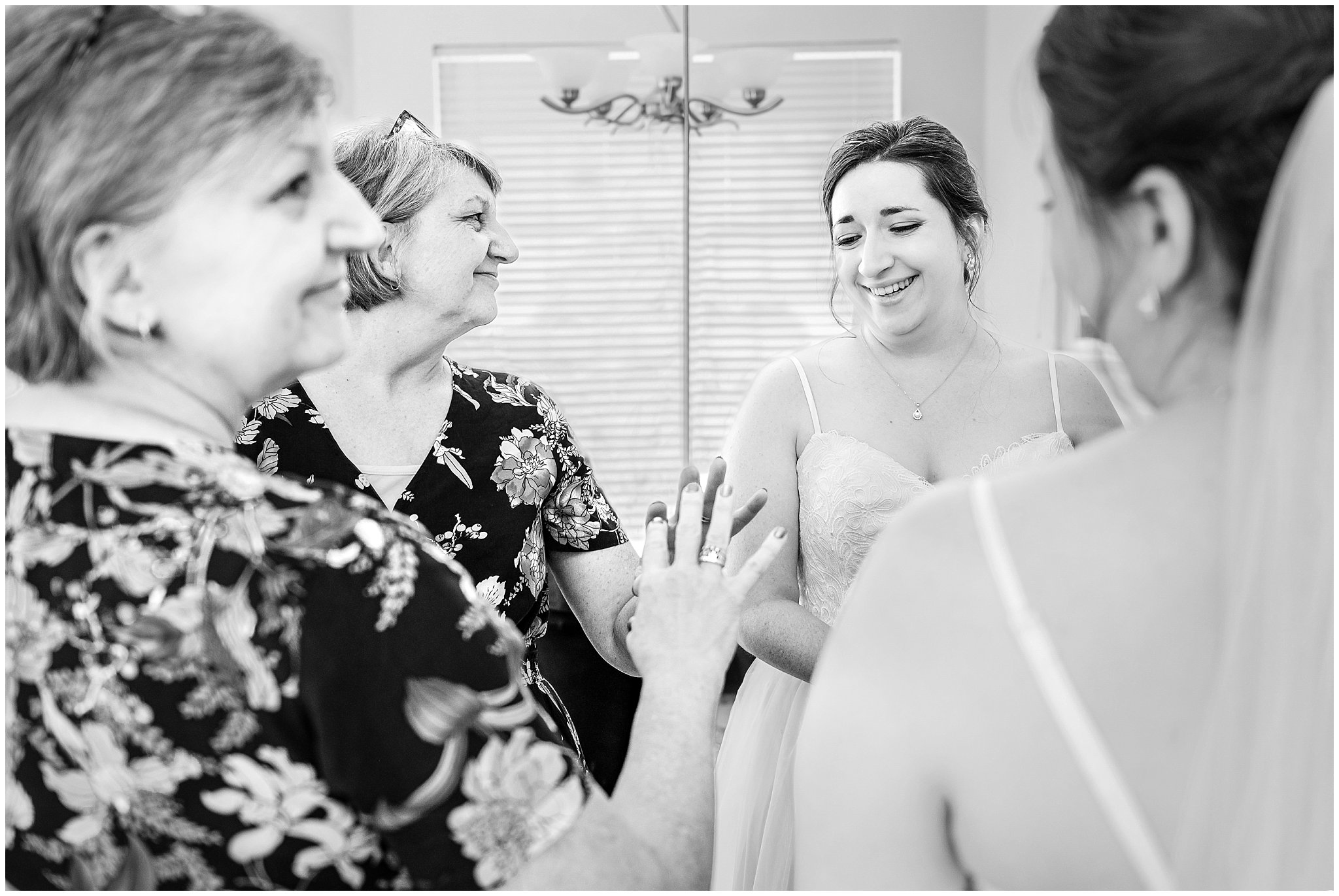 Bride getting ready with bridesmaid and mom | Intimate Utah Summer Garden Wedding | Jessie and Dallin Photography