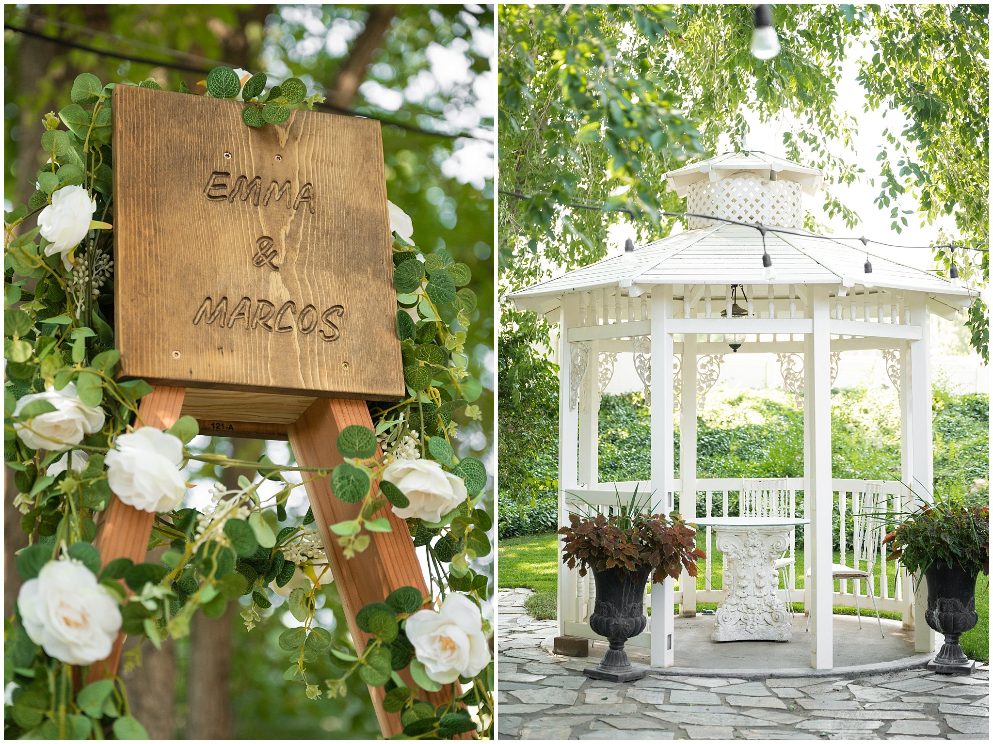 Ceremony arch and gazebo | Intimate Utah Summer Garden Wedding | Jessie and Dallin Photography
