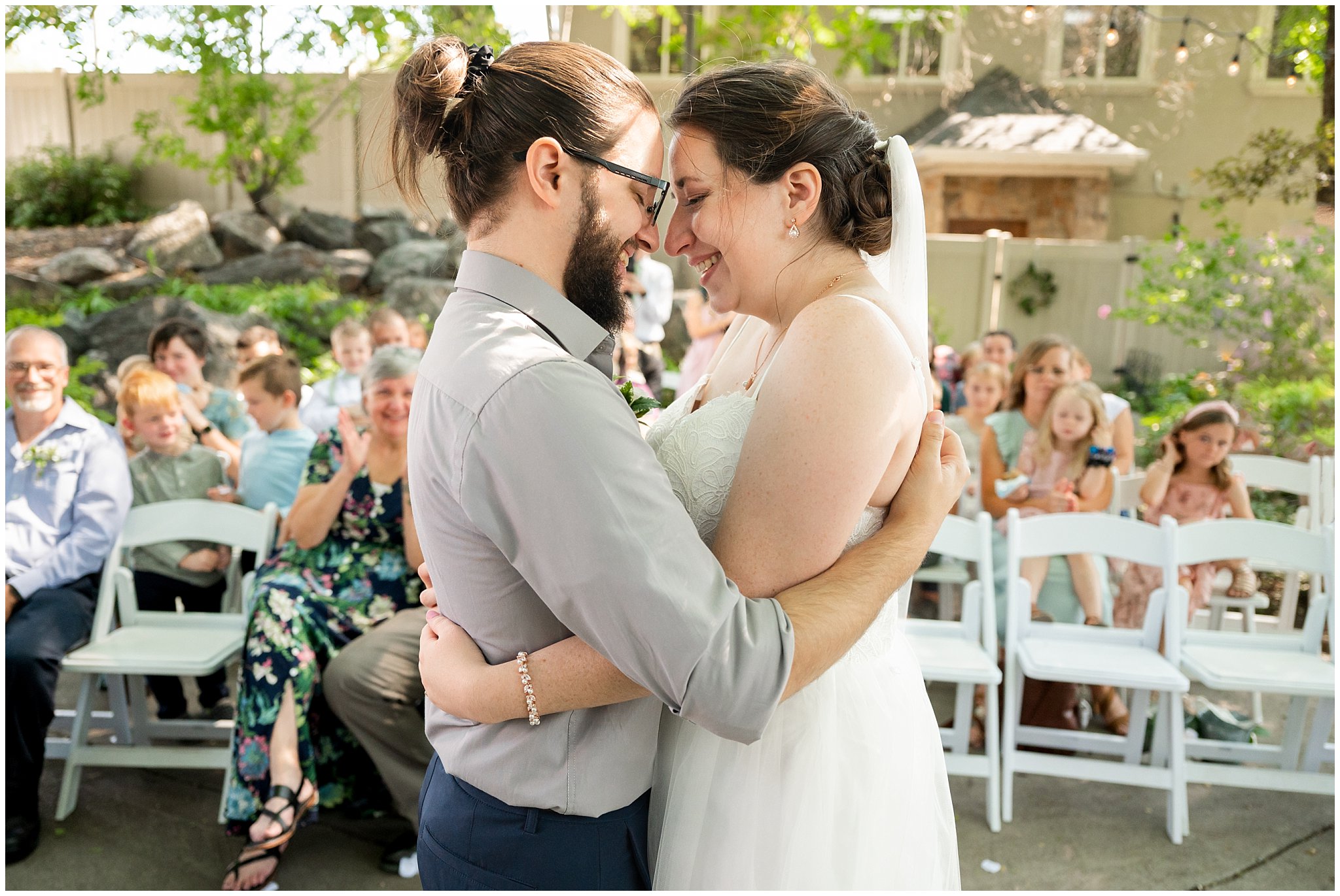 Garden wedding ceremony filled with emotion | Intimate Utah Summer Garden Wedding | Jessie and Dallin Photography
