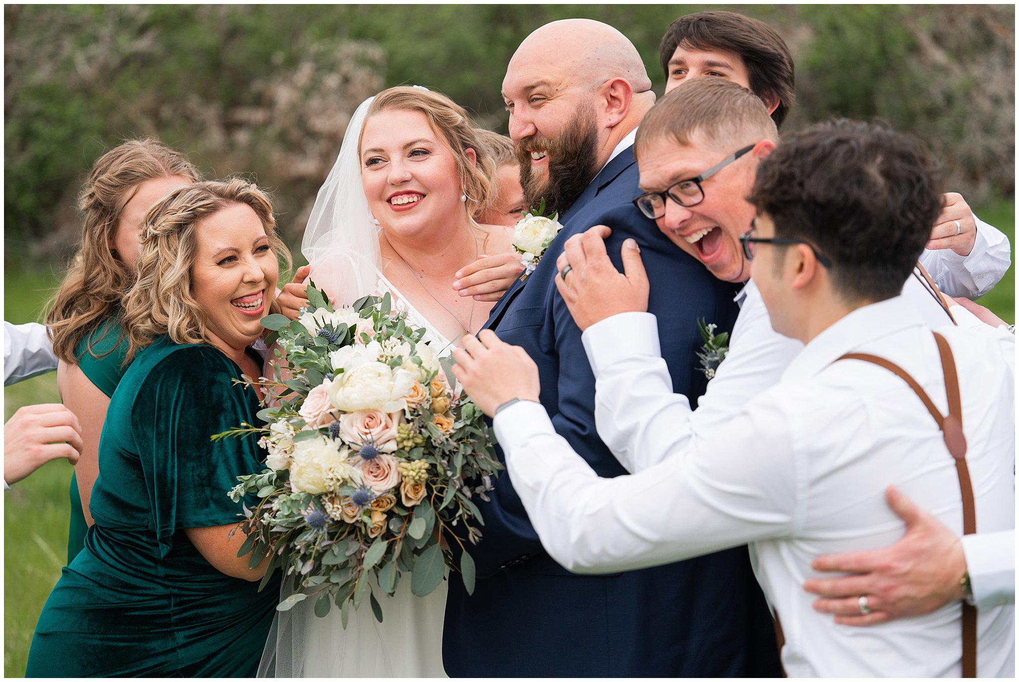 Wedding party portraits in the mountains | Spring Mountain Wedding at Oak Hills Utah