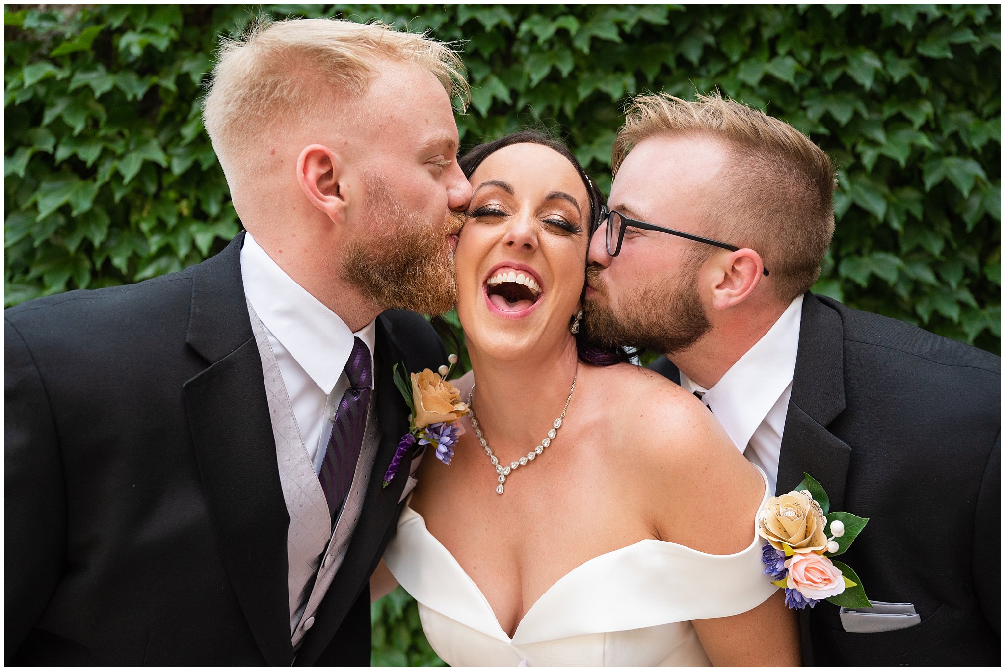 Family portraits outside theater | Broadway Musical Theatre Wedding