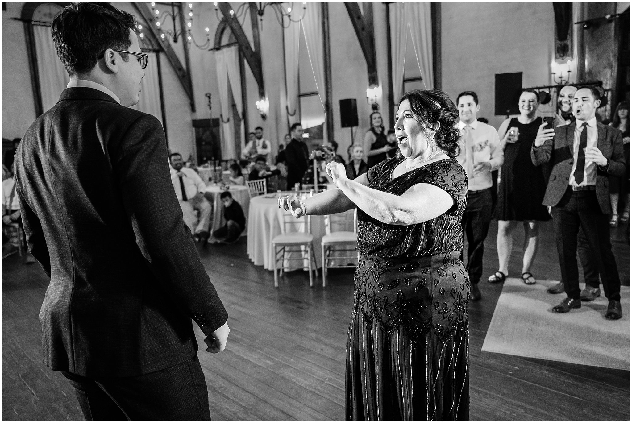 Dancing during reception inside castle | Wadley Farms Spring Castle Wedding