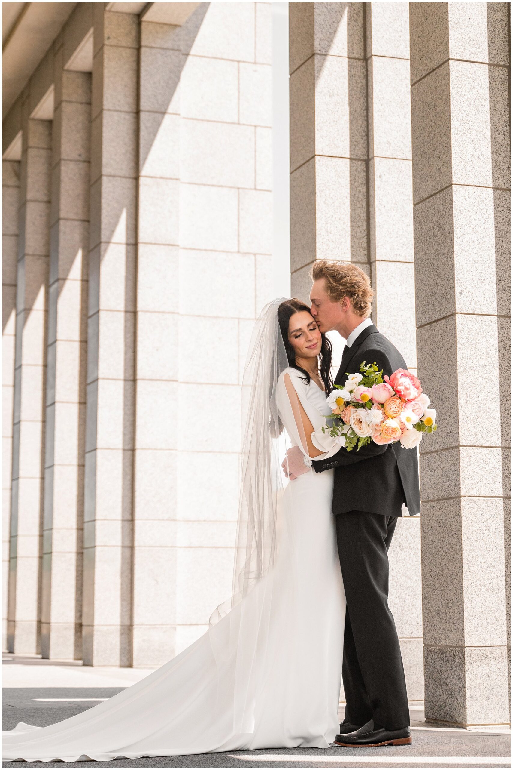 Couples Portraits at the the temple | Draper Temple and Wadley Farms Summer Castle Wedding | Jessie and Dallin Photography