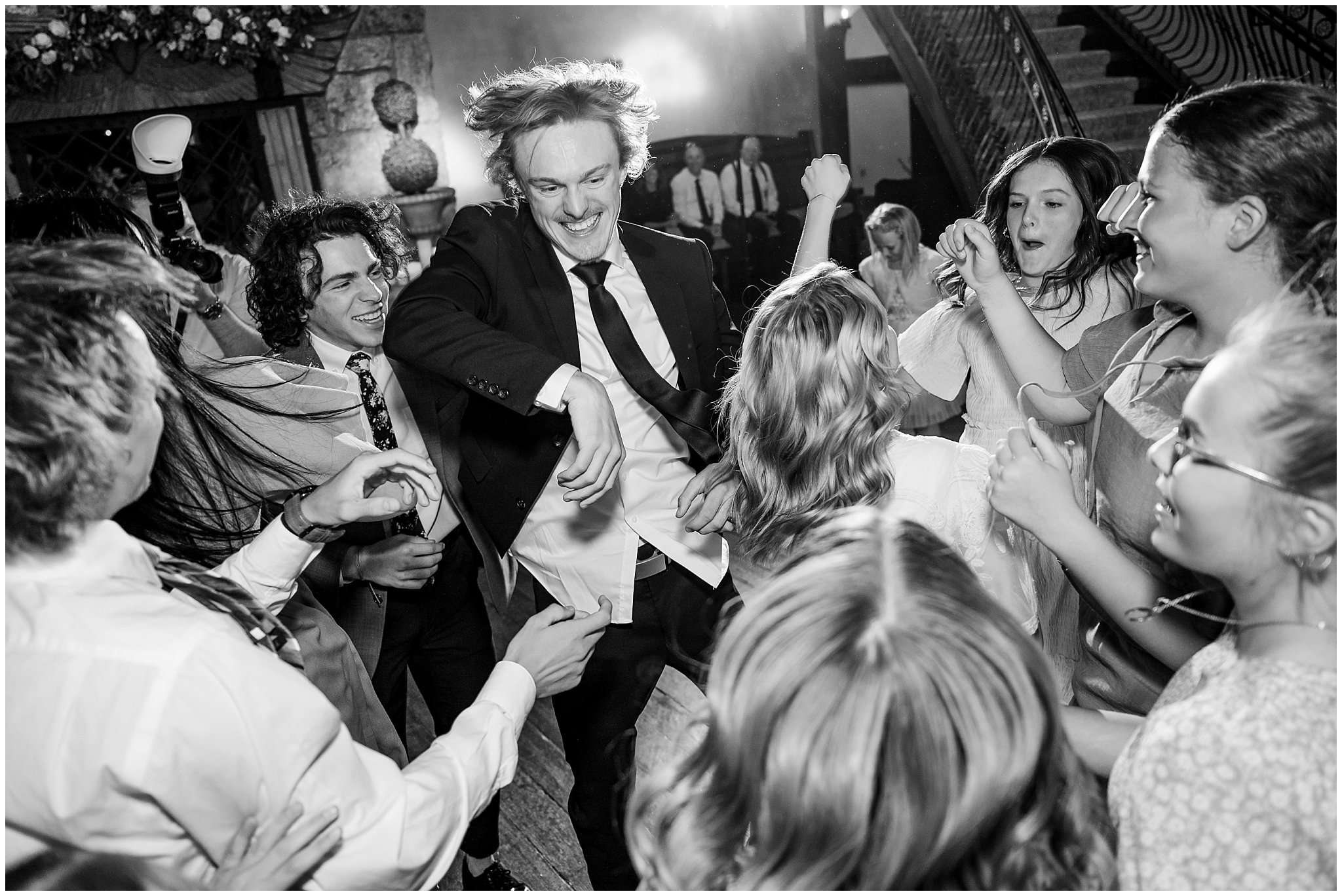 Dancing inside of castle venue | Draper Temple and Wadley Farms Summer Castle Wedding | Jessie and Dallin Photography