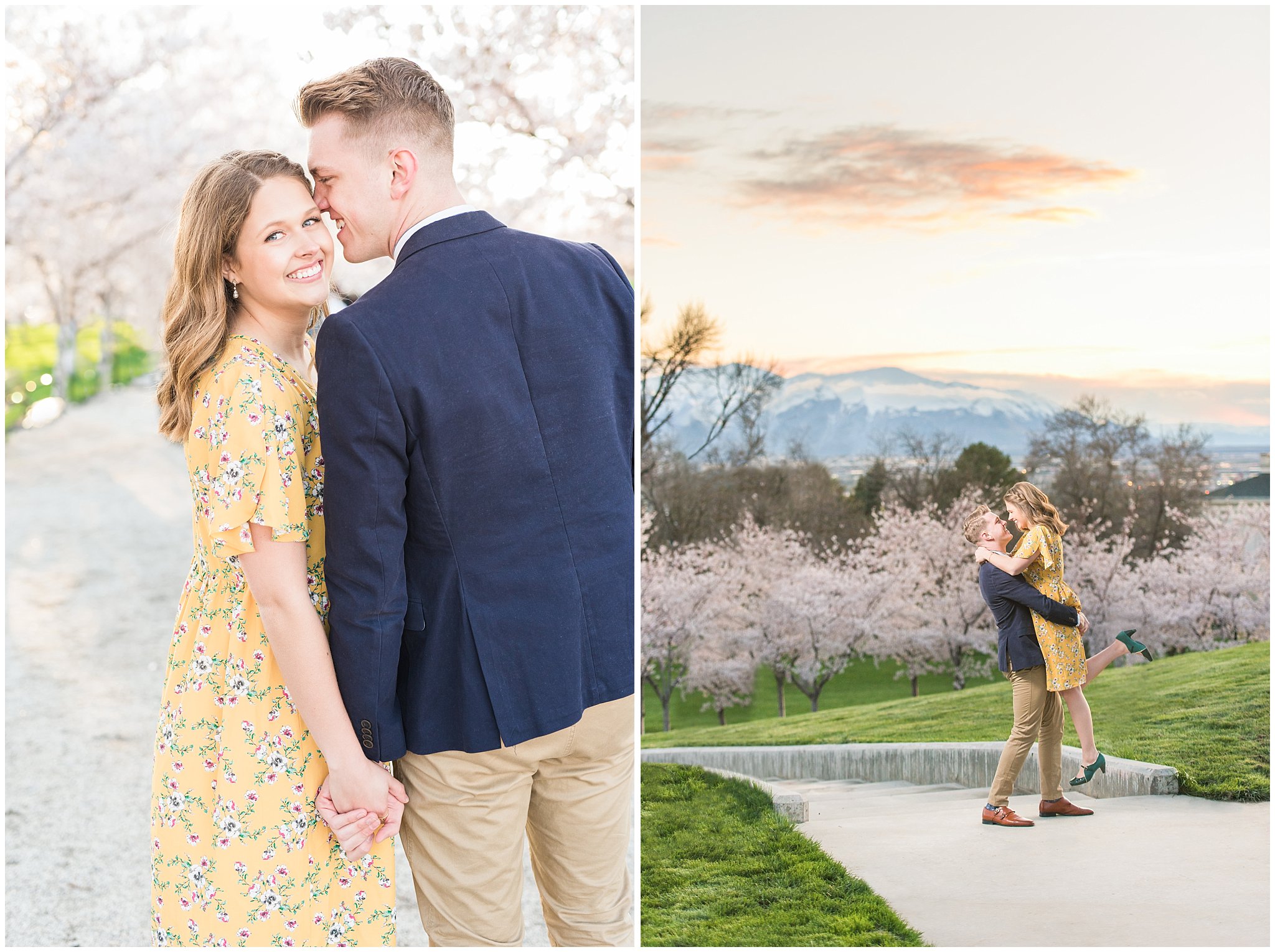 Utah State Capitol Blossom Spring Engagement Session | Jessie and Dallin Photography