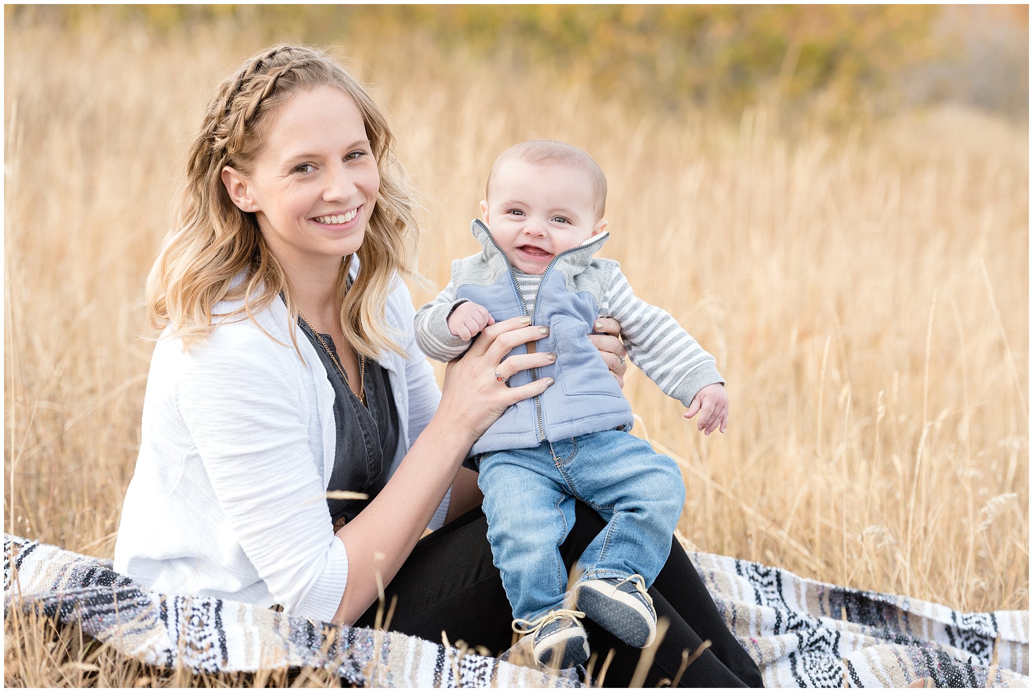 family pictures in a field | At snowbasin resort in Utah
