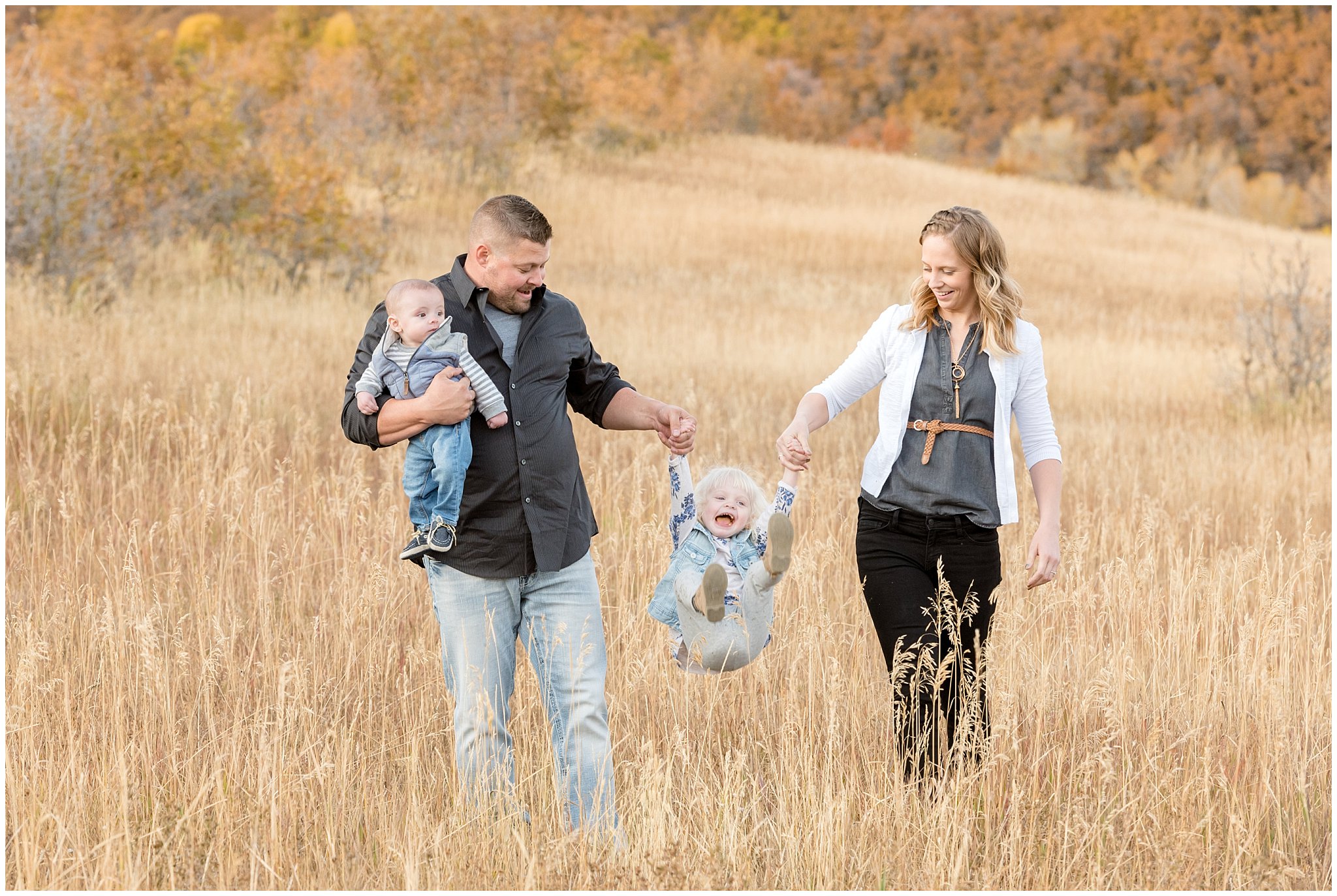 family pictures in a field | At snowbasin resort in Utah