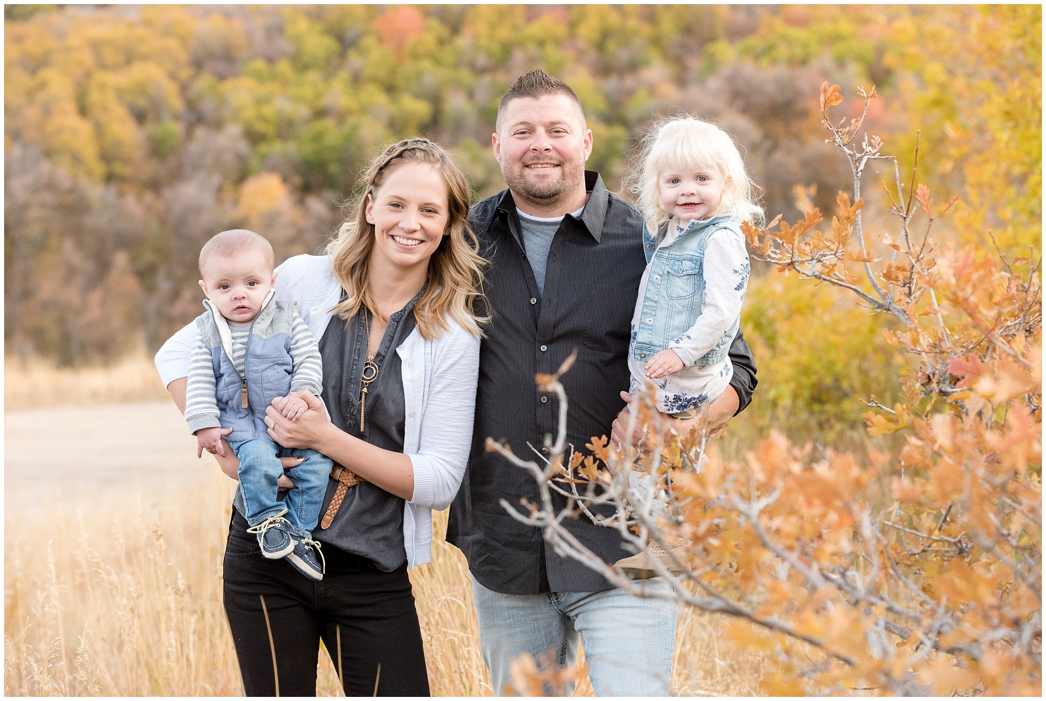 Family at Snow Basin resort in the fall | Utah Family pictures | fall leaves and colors