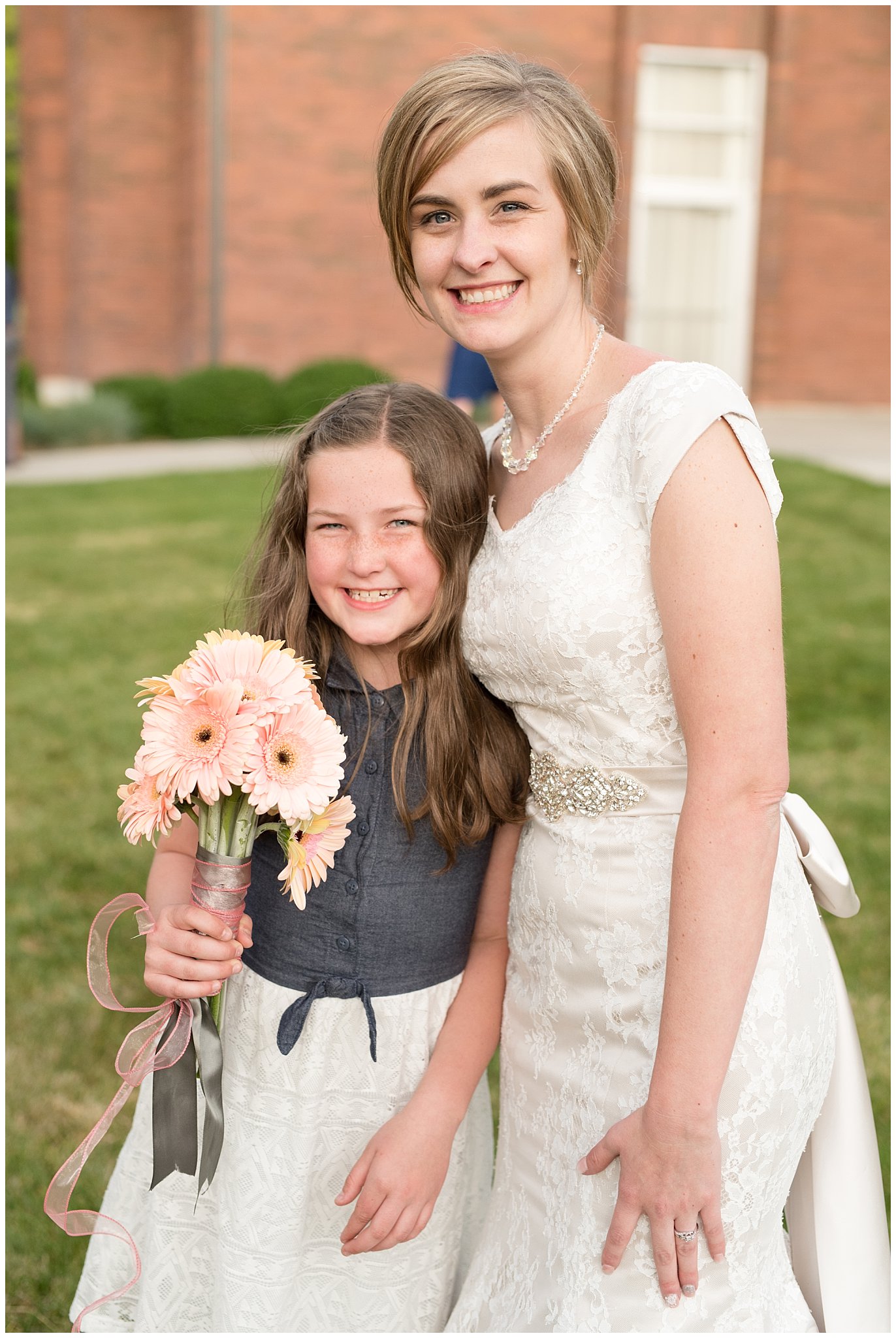 Salt Lake LDS wedding reception | Bouquet toss | Coral and grey wedding