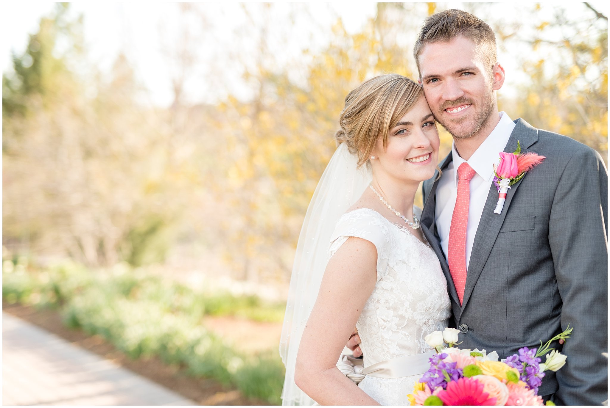 Thanksgiving Point Wedding | Spring Bride and Groom portraits | Garden Wedding Photography