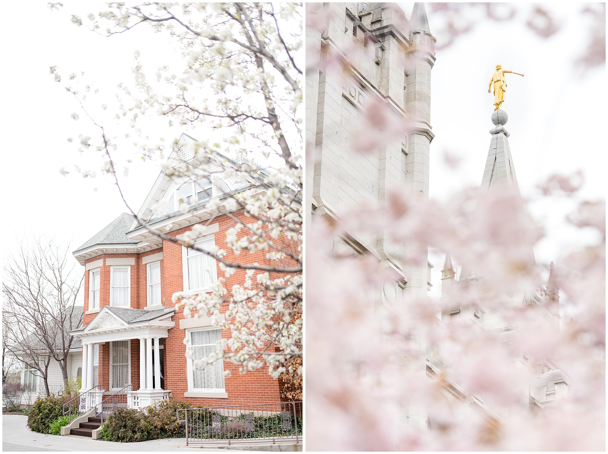 Spring time wedding at Eldredge Manor and the Salt Lake Temple | 6 Tips for Making the Best of Rain on Your Wedding Day | Utah Wedding Photographers | Jessie and Dallin