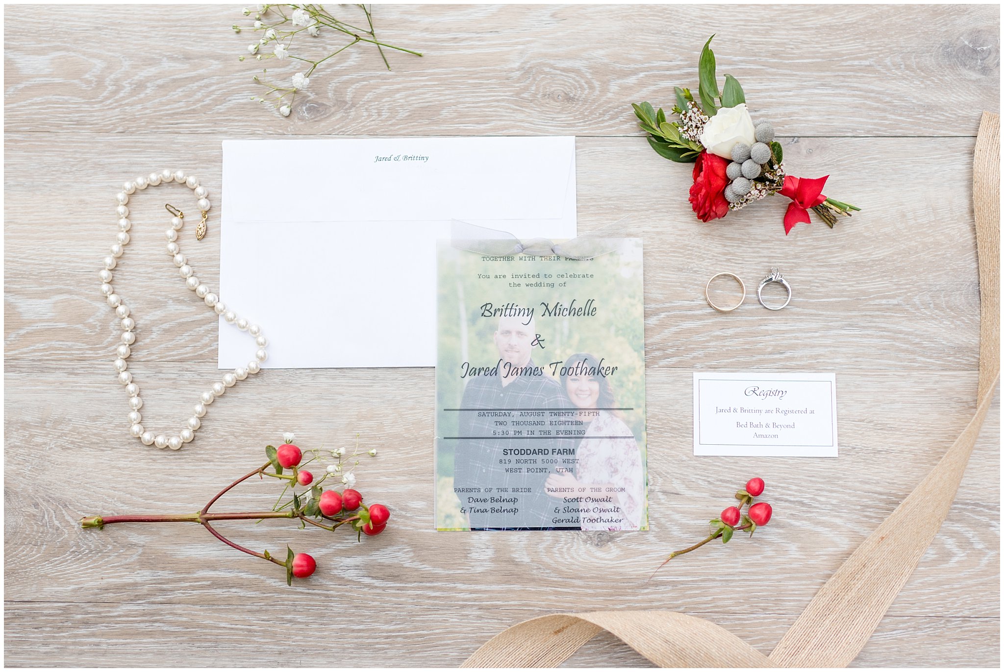Invitation suite set-up | Davis County Outdoor Wedding | Jessie and Dallin Photography