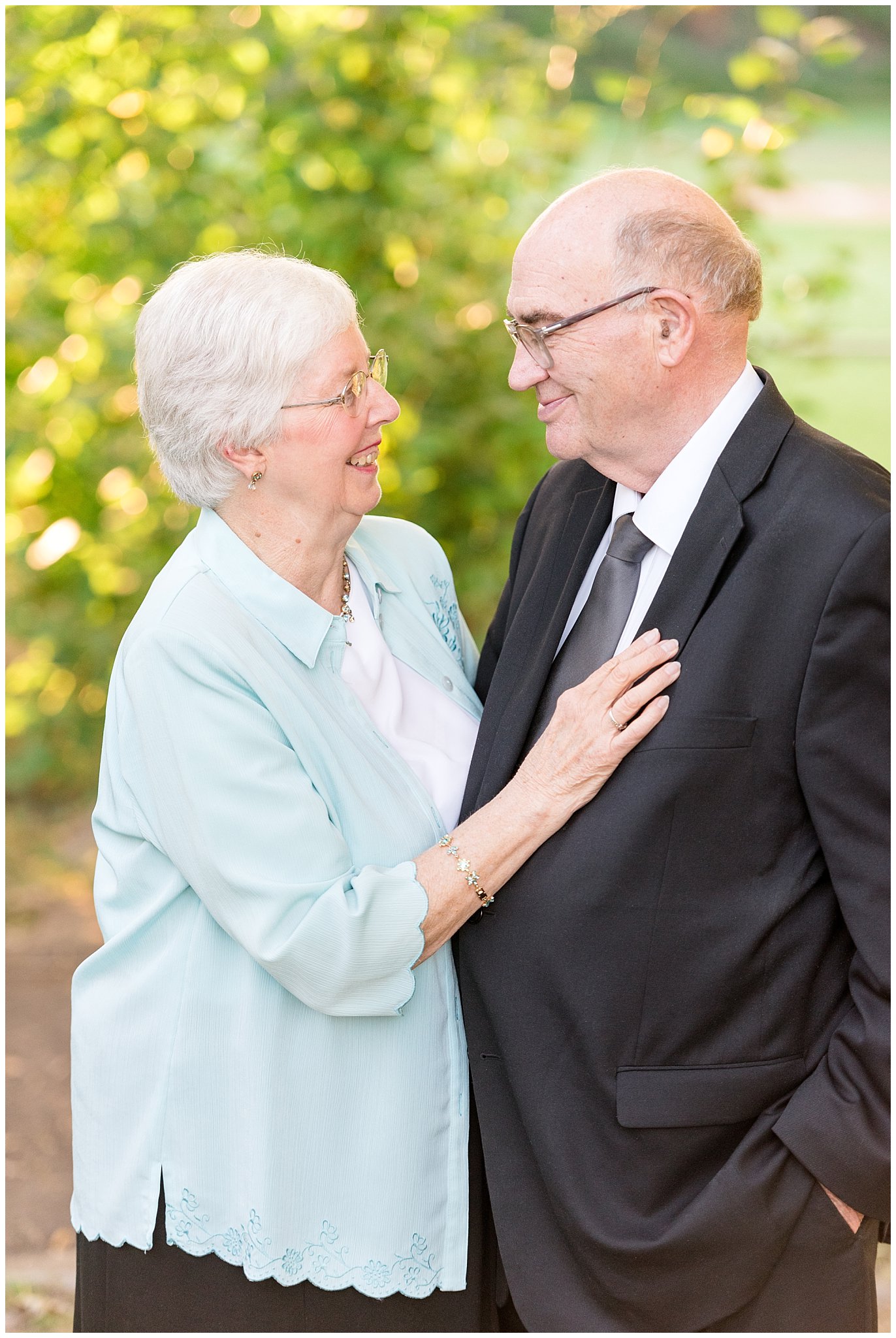 Grandparents looking at each other lovingly | Layton Commons Park | Layton Couples Photographer | Jessie and Dallin