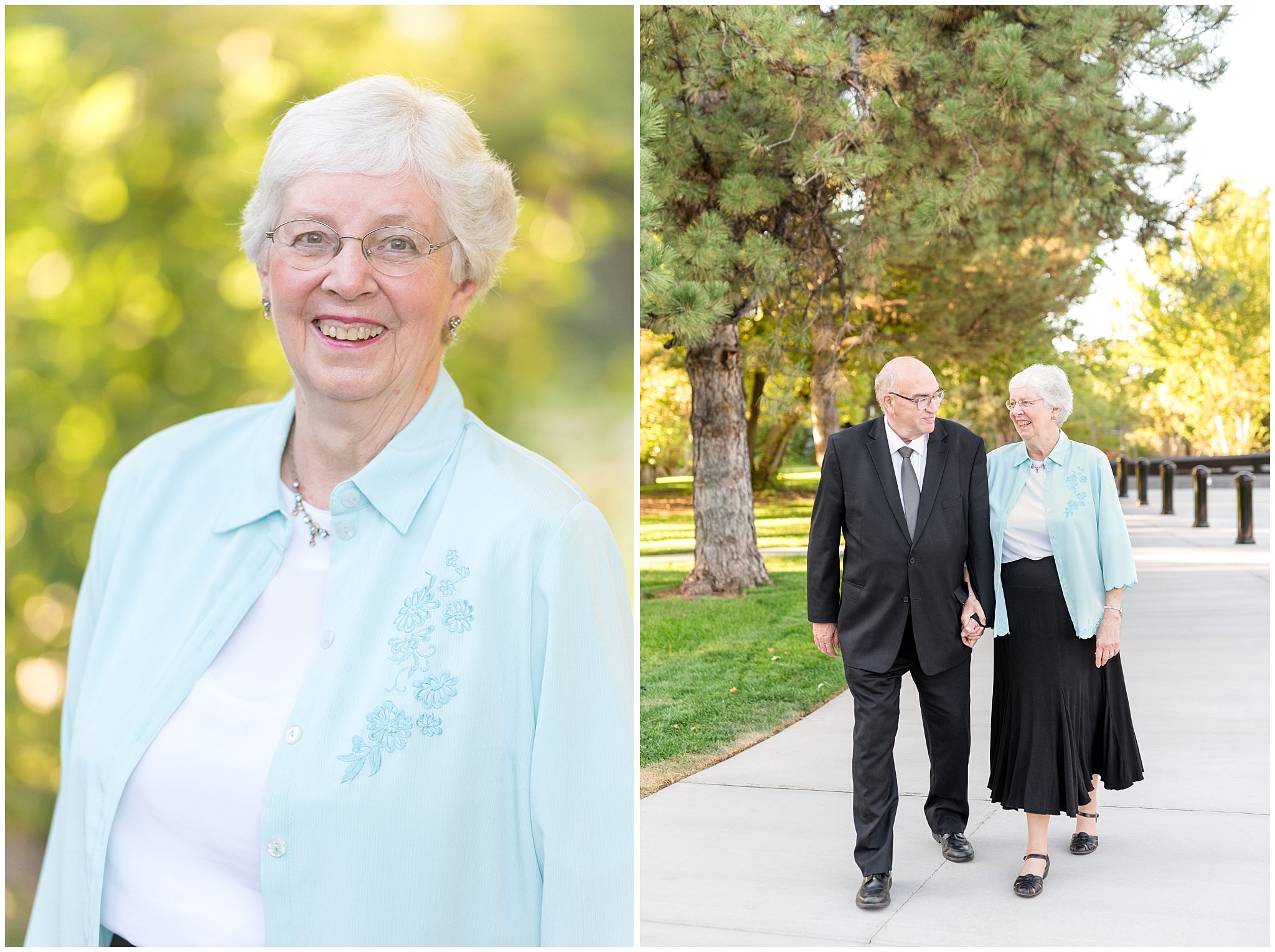 Picture of grandma and grandparents walking | Layton Commons Park | Layton Couples Photographer | Jessie and Dallin