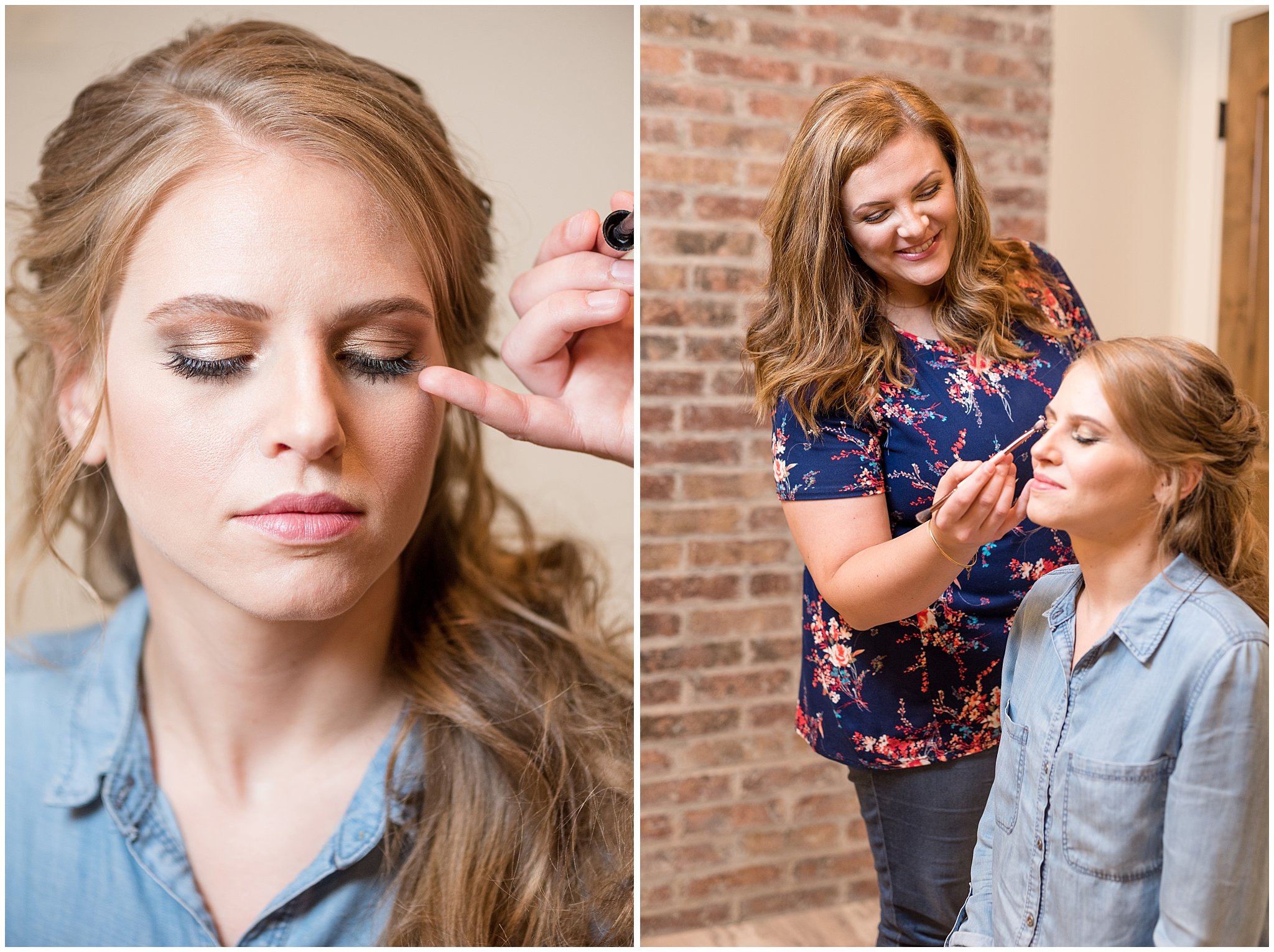 Hailey Gomez doing a bride's hair and makeup at Talia Event Center | Why Hire a professional hair and makeup artist | Jessie and Dallin Photography