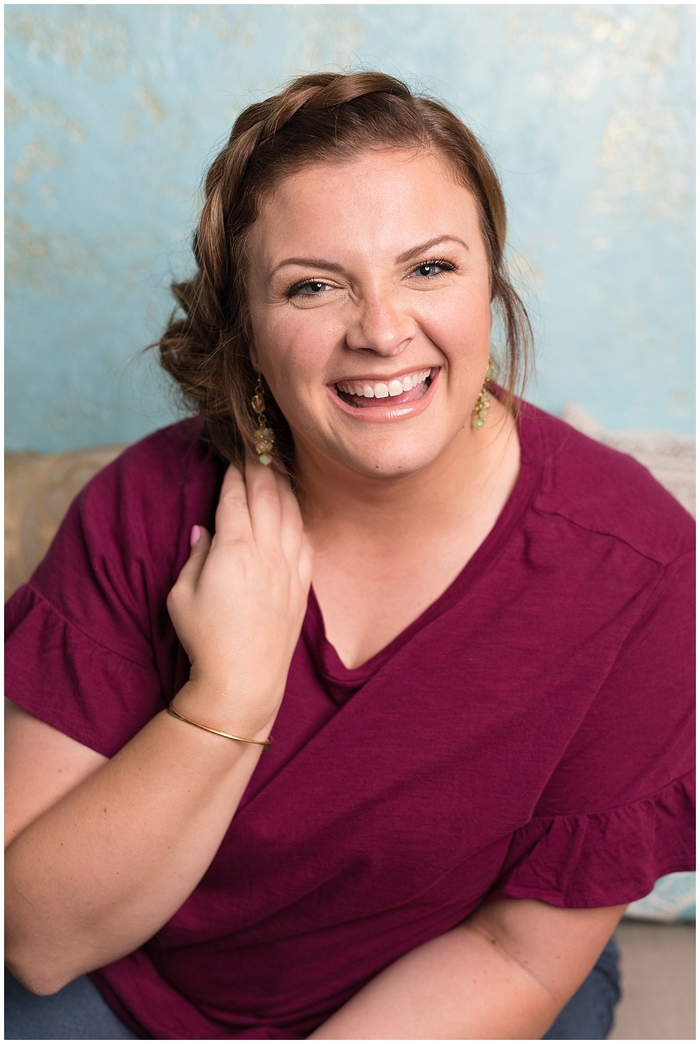 Hailey Gomez laughing during headshot | Why Hire a professional hair and makeup artist | Jessie and Dallin Photography