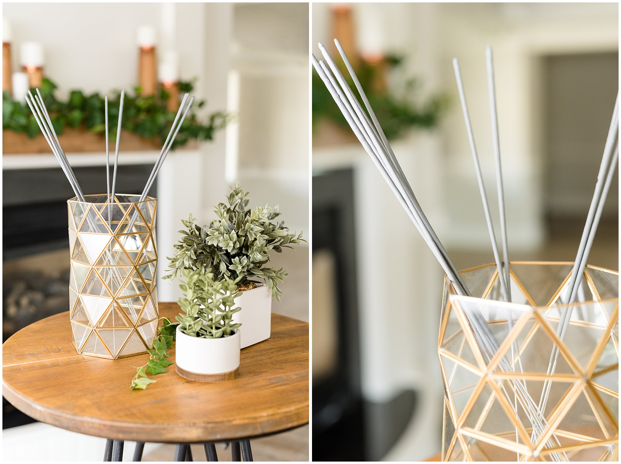 Sparkler wedding reception decor ideas in geometric container | 5 Tips for a Flawless Sparkler Exit | Utah Wedding Photographers | Jessie and Dallin Photography