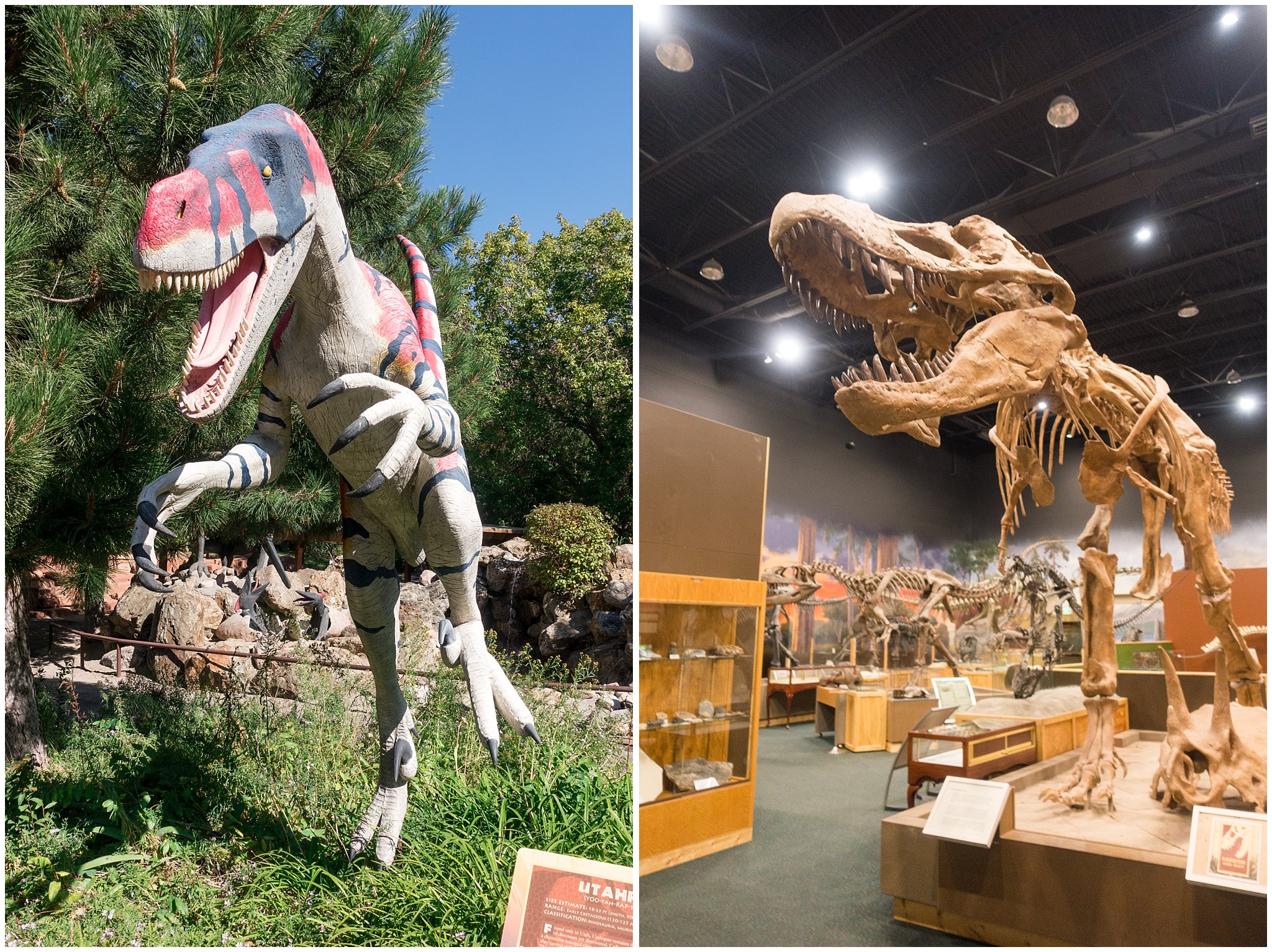 Utah Raptor statue and T-Rex skeleton | Fun Friday - Dinosaur Park | Ogden, Utah | Jessie and Dallin