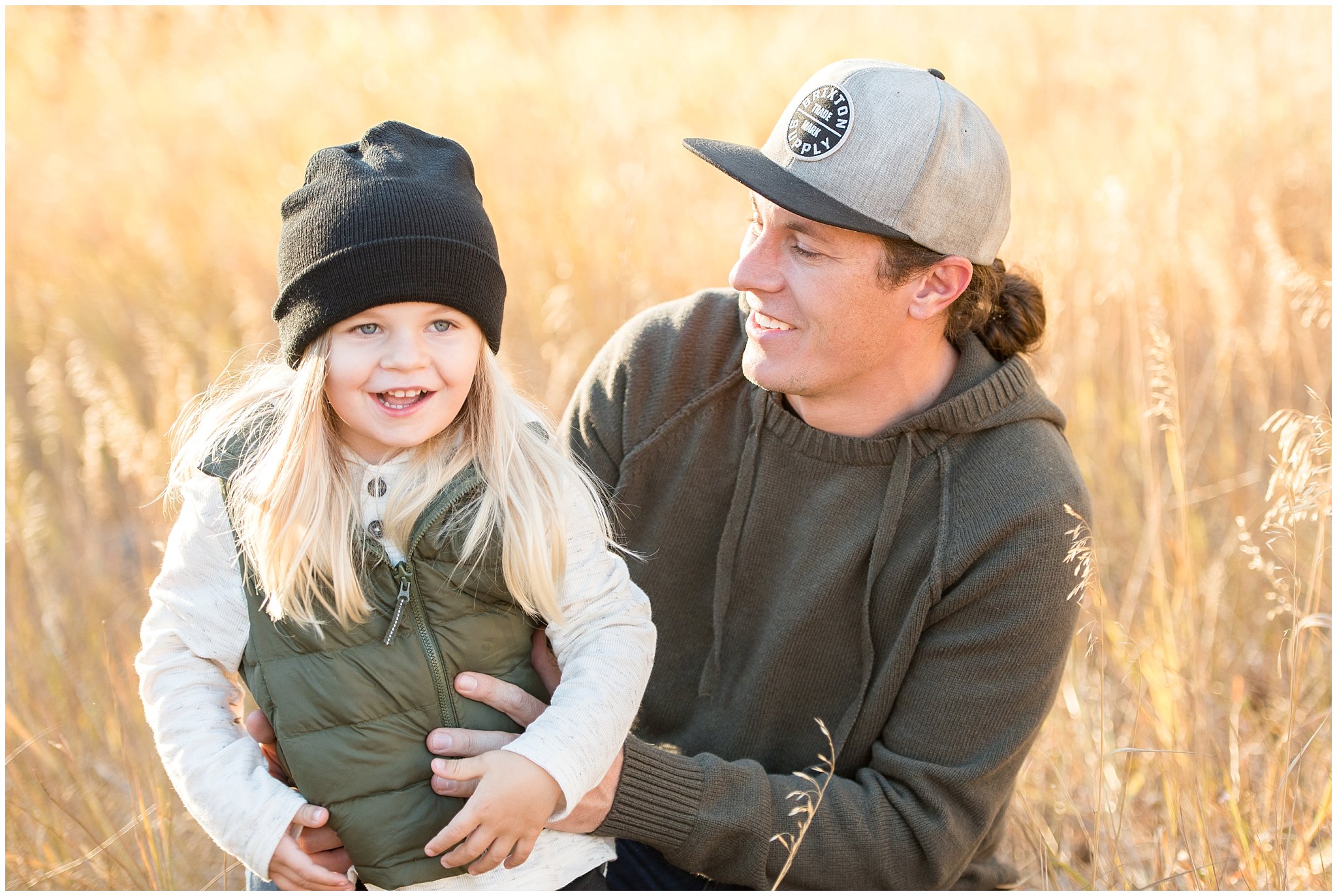 Dad tickling son during fall family pictures | Fall Family Pictures in the Mountains | Snowbasin, Utah | Jessie and Dallin