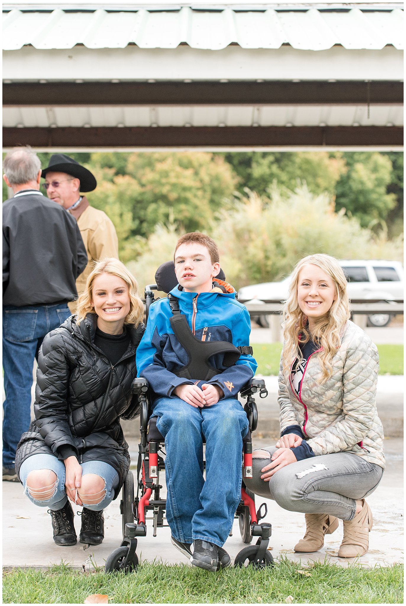 Boy and make a wish volunteers | Tremonton Family Pictures and Make a Wish Event | Jessie and Dallin Photography