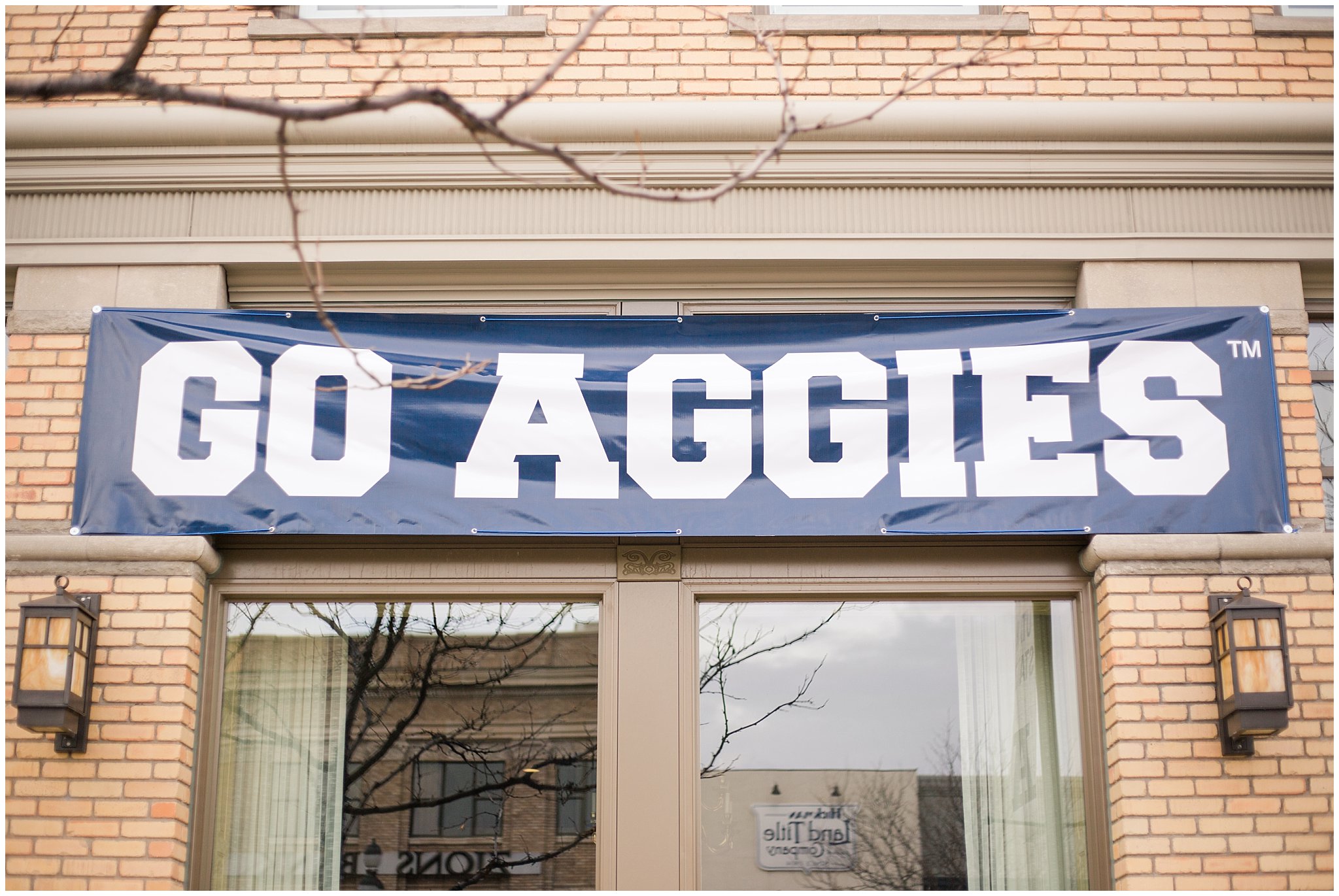 USU Aggie Sign Downtown Logan | Downtown Logan and Green Canyon Engagements | Utah Wedding Photographers | Jessie and Dallin Photography