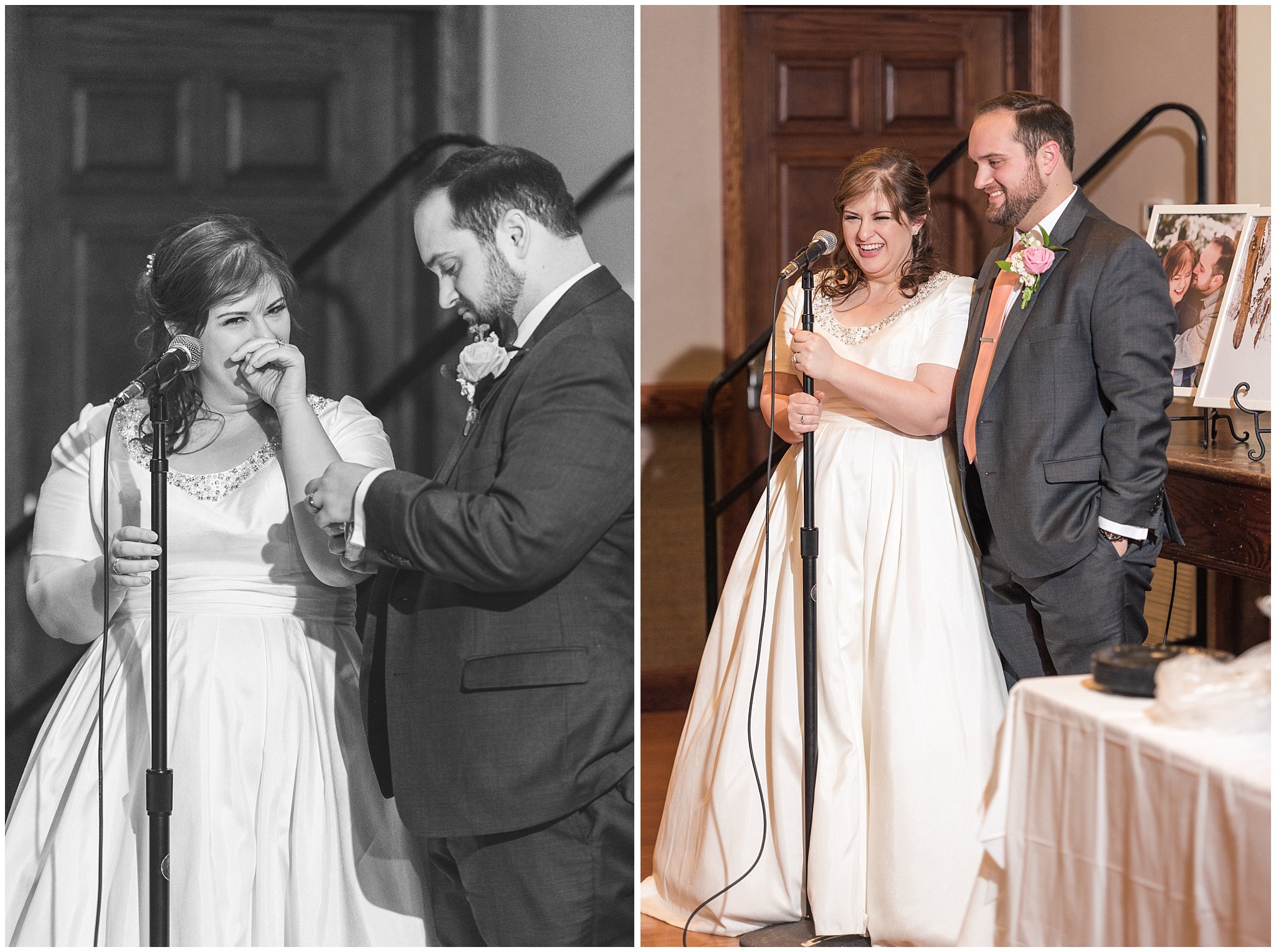 Bride and groom thank guests | Ogden Temple Wedding | Jessie and Dallin Photography