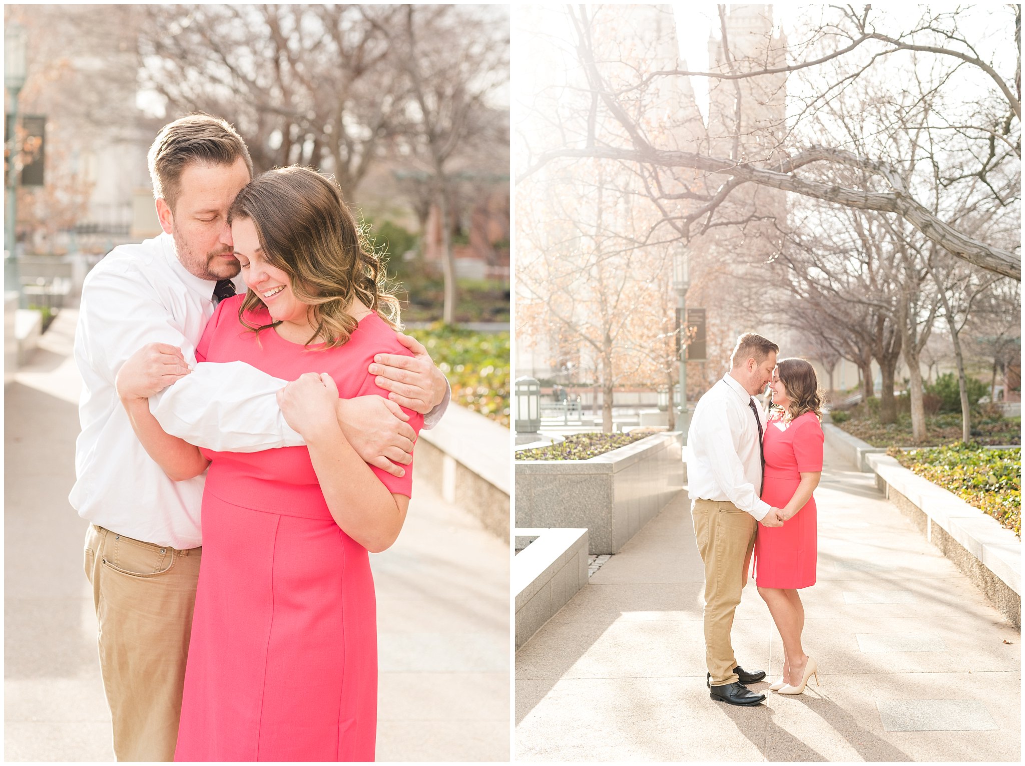 Couple candid moments together at the Salt Lake Temple | Salt Lake Temple Sealing | Jessie and Dallin Photography