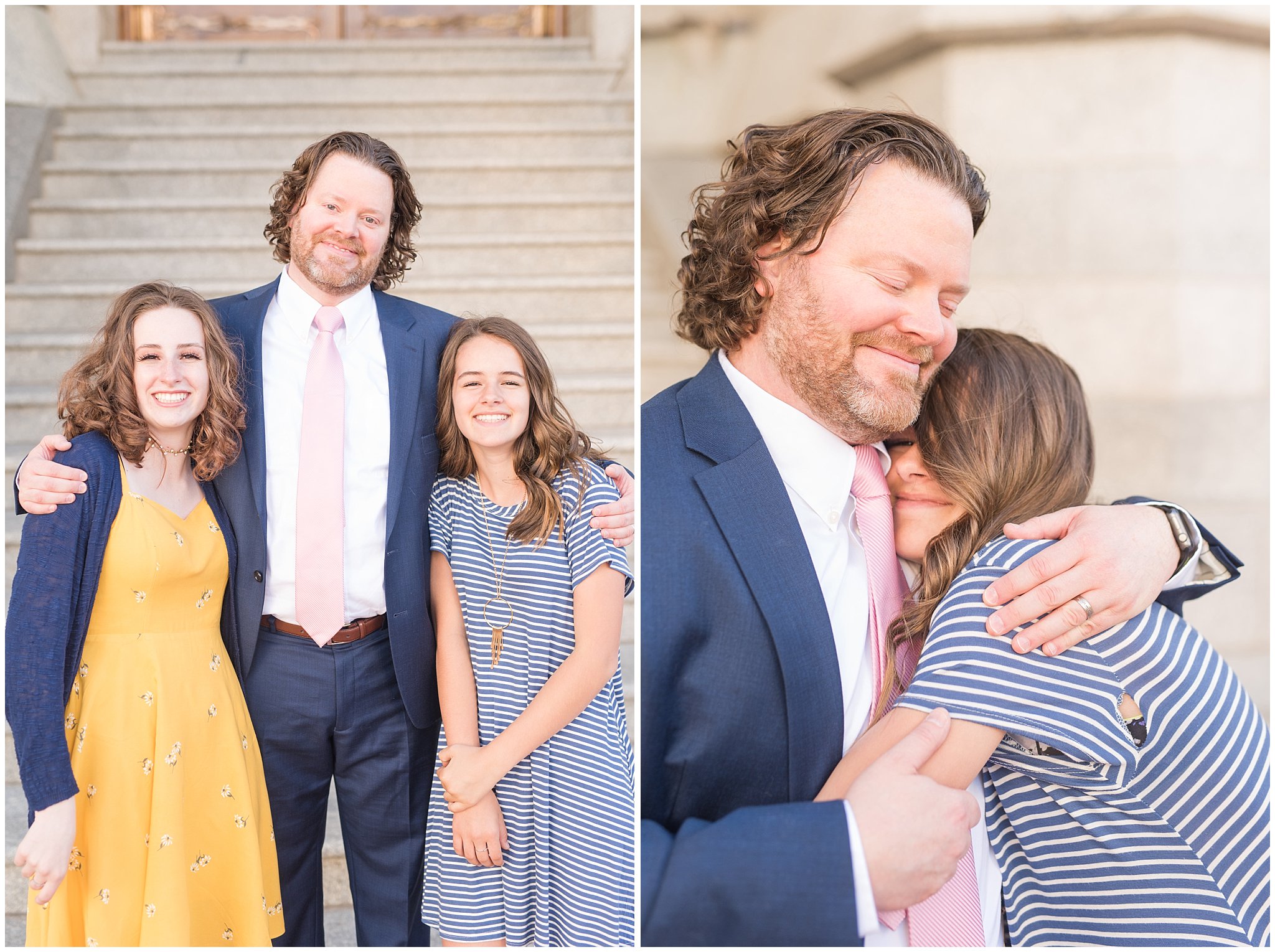 Family portraits at spring temple sealing | Sealing at the Salt Lake Temple and Grand America | Jessie and Dallin Photography