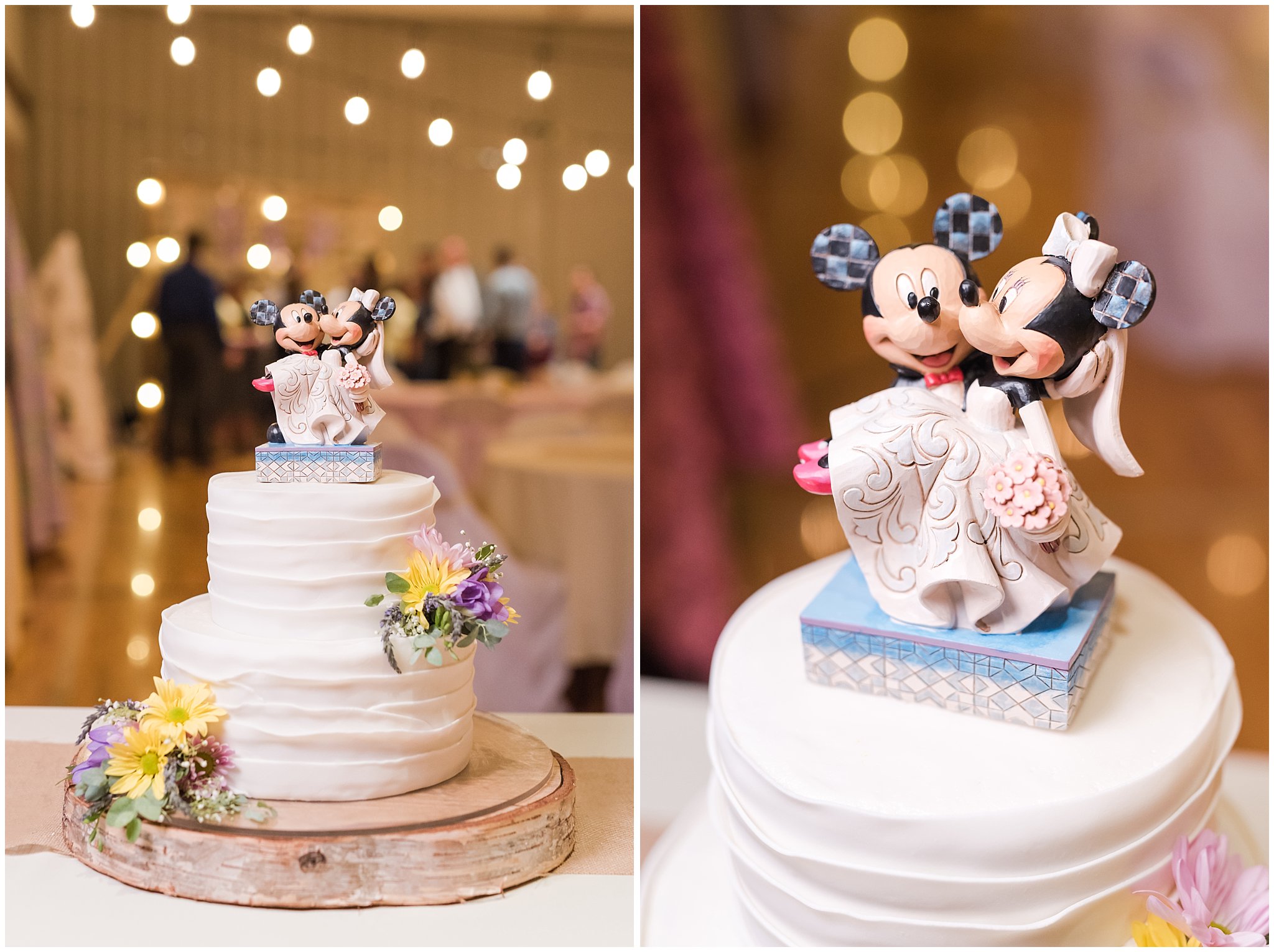 Mickey and Minnie Disney cake topper | Utah Wedding | Jessie and Dallin Photography