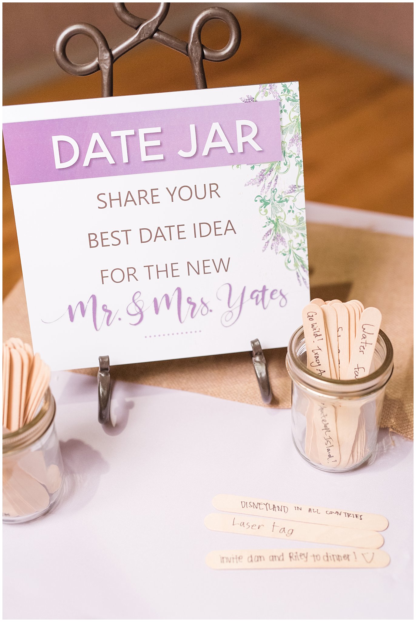 Date night ideas jar | Fun reception ideas | Utah Wedding | Jessie and Dallin Photography