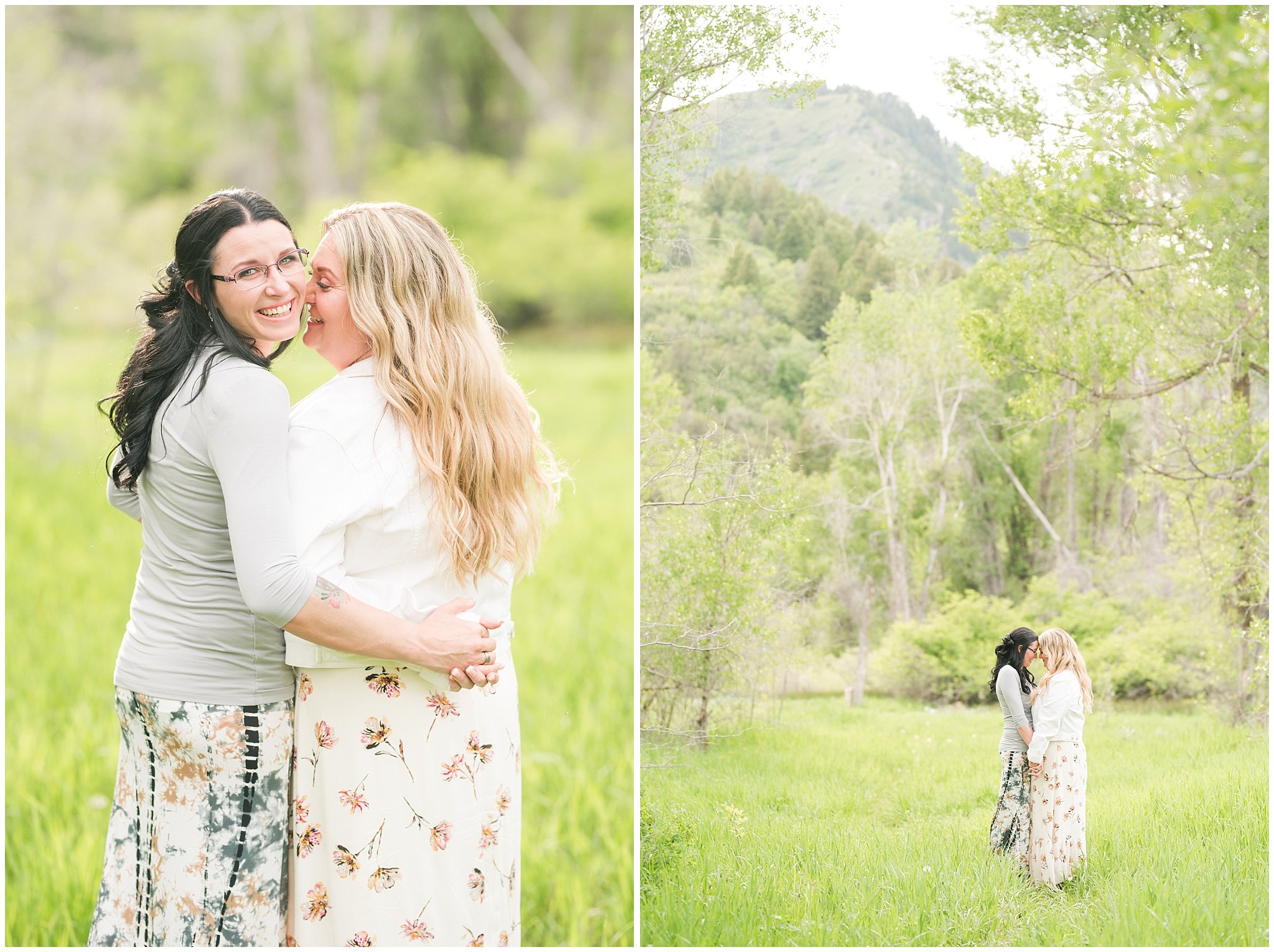 Couple in the mountains with bouquet | Summer Mountain Engagement | Jessie and Dallin Photography
